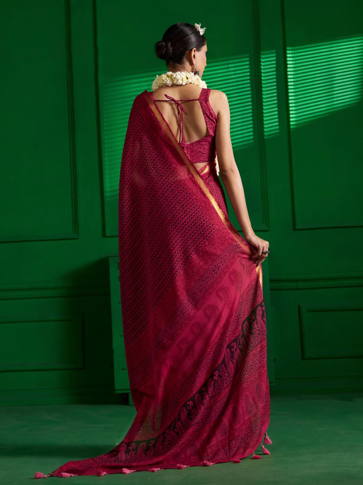 PINK DUSK VISCOSE MUL BAGH PRINT SAREE
