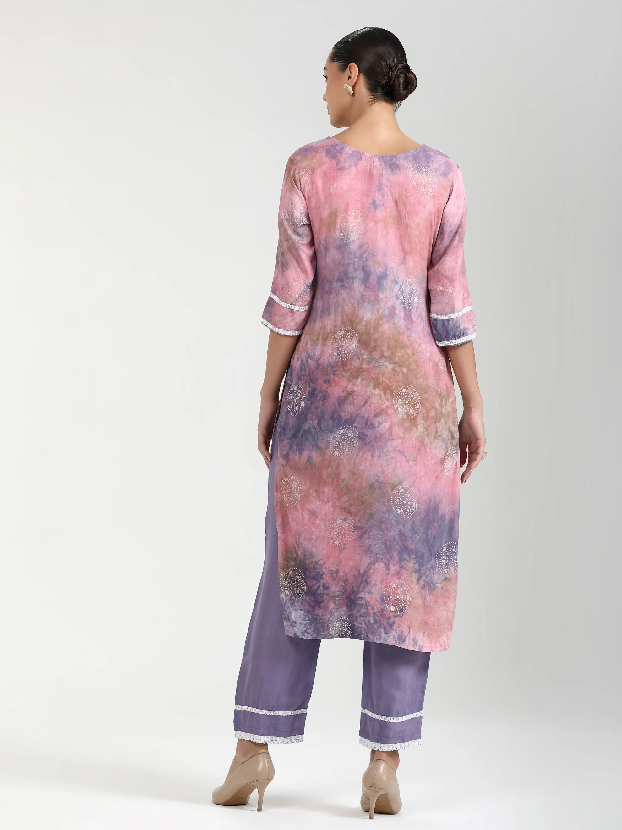 PURPLE SMOOTHIE 9 BATIK PRINTED KURTA WITH PANT