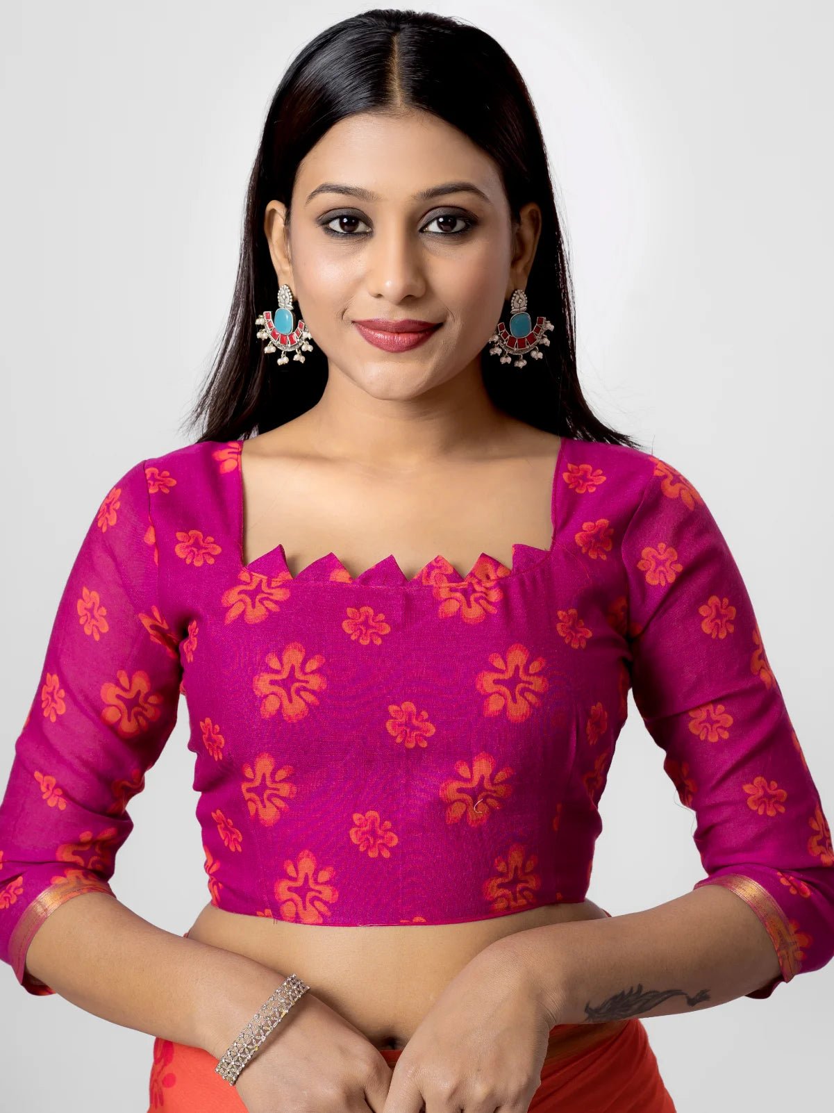 RANI & PEACH VISCOSE MUL LIVA DIGITAL PRINTED SAREE