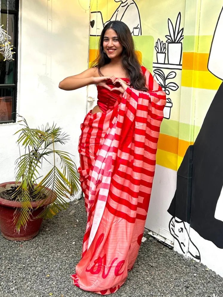 RITIKA AGARWAL IN BEMBERG MODAL SATIN DIGITAL PRINTED RED SAREE