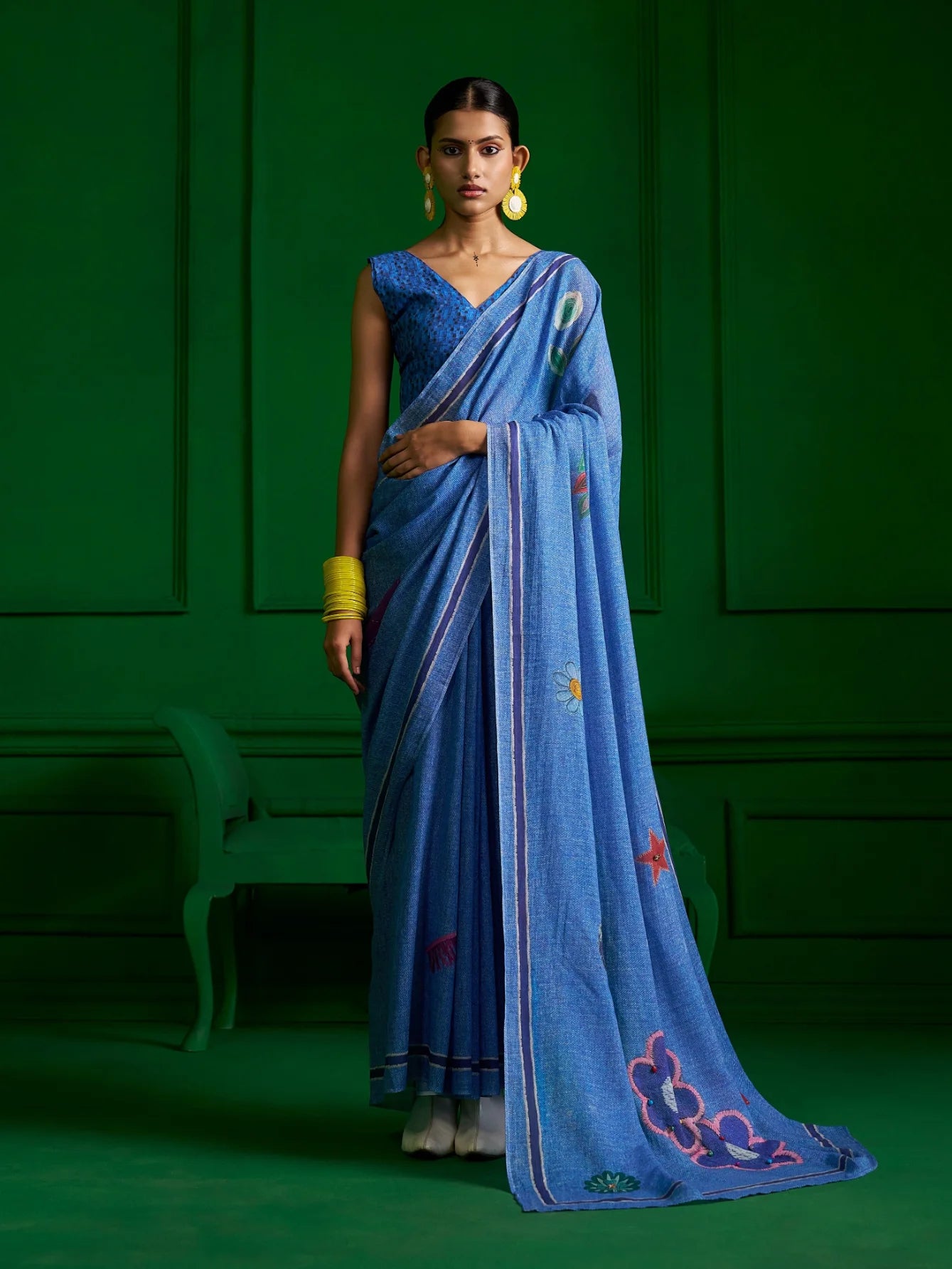 VINTAGE VIBE DENIM SAREE