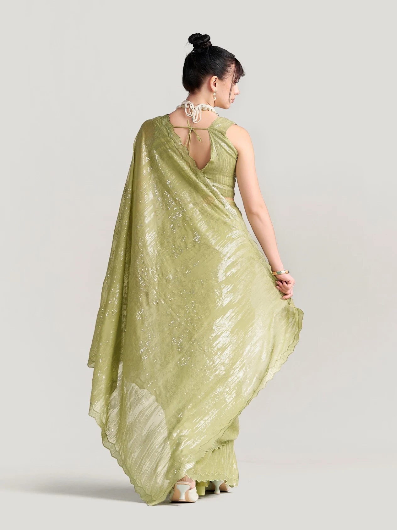 FEEZY MILKY FLEX EMBROIDERY SAREE WITH BLOUSE