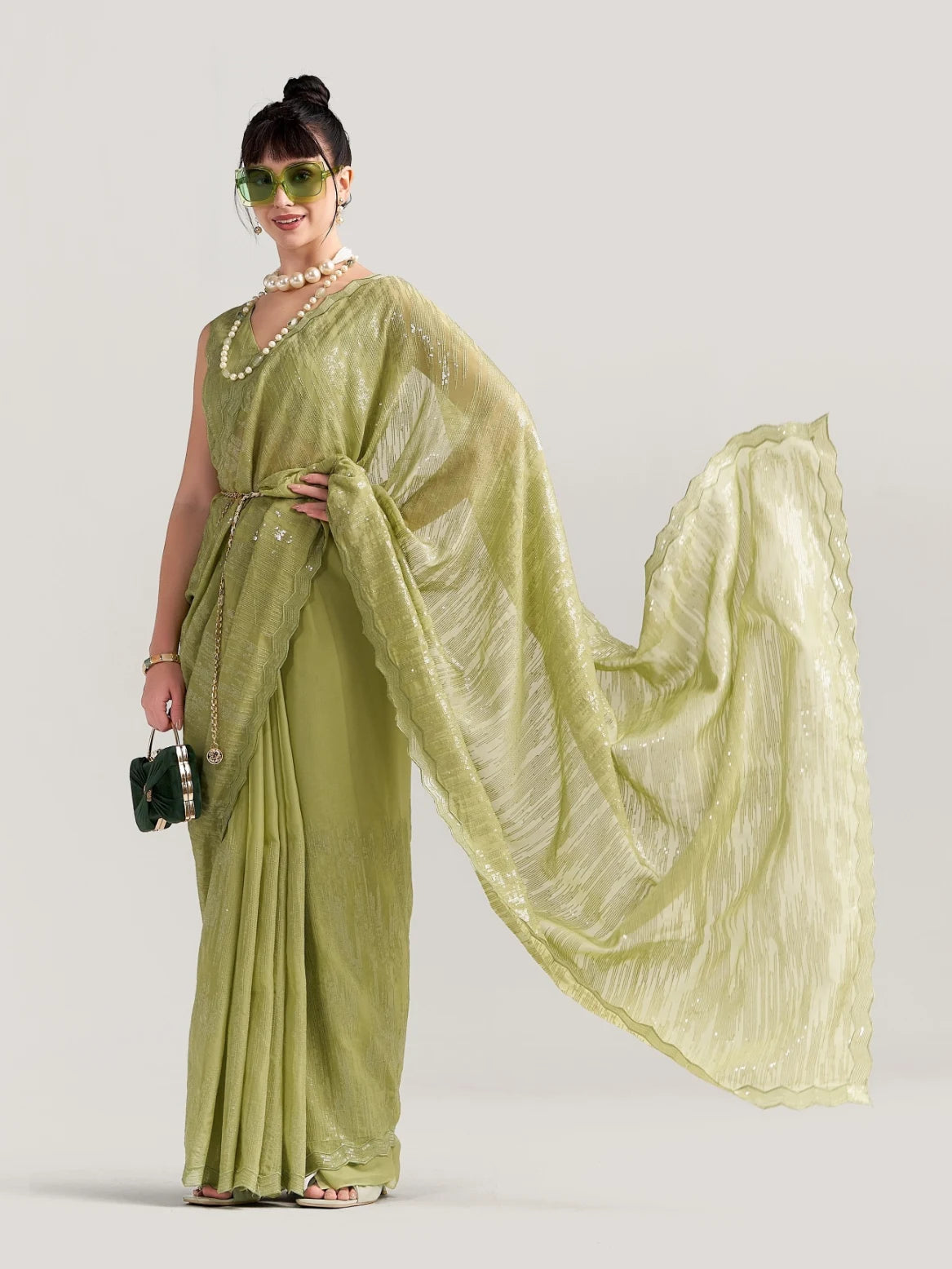 FEEZY MILKY FLEX EMBROIDERY SAREE WITH BLOUSE