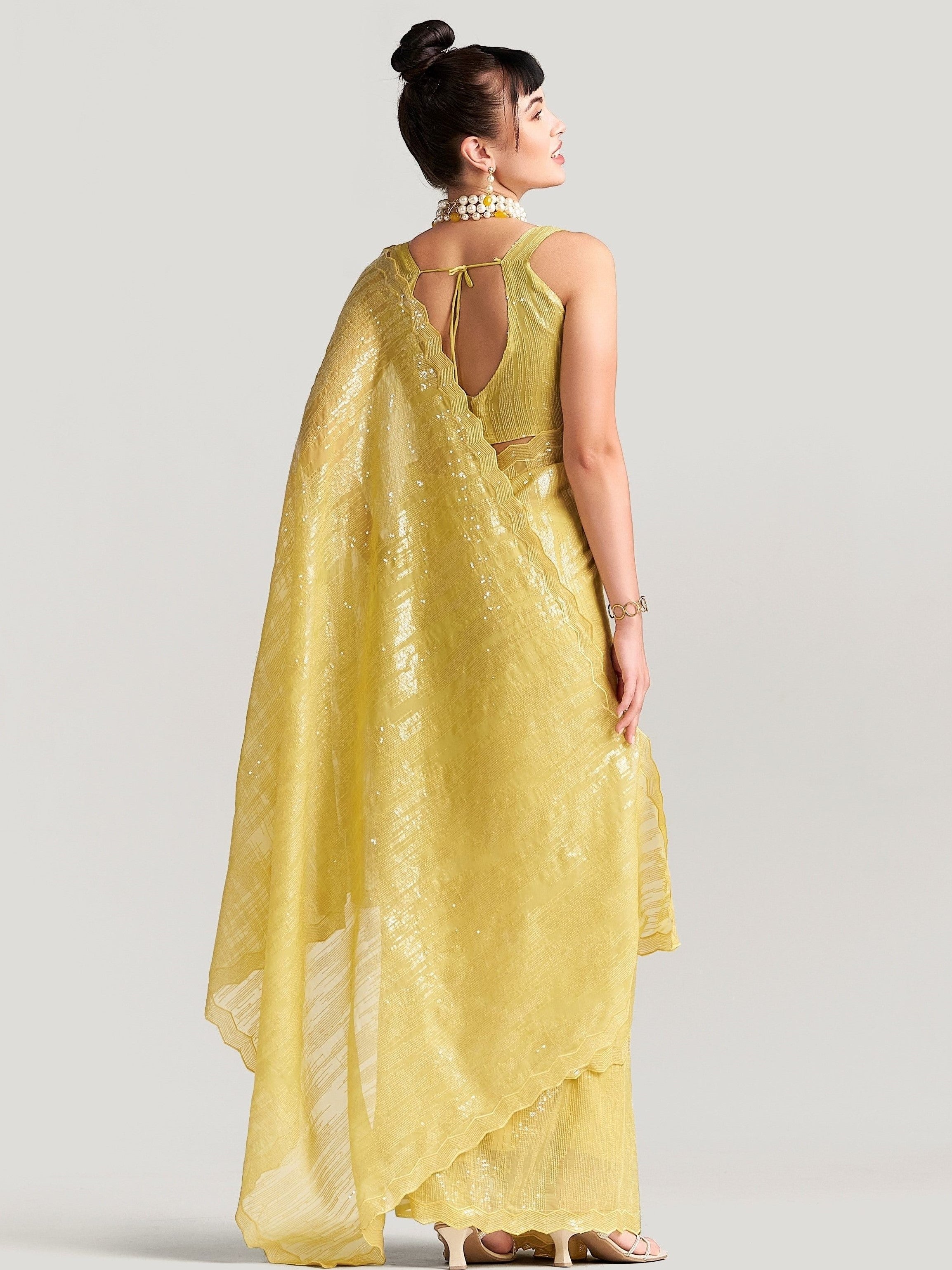 FEEZY MILKY FLEX EMBROIDERY SAREE WITH BLOUSE