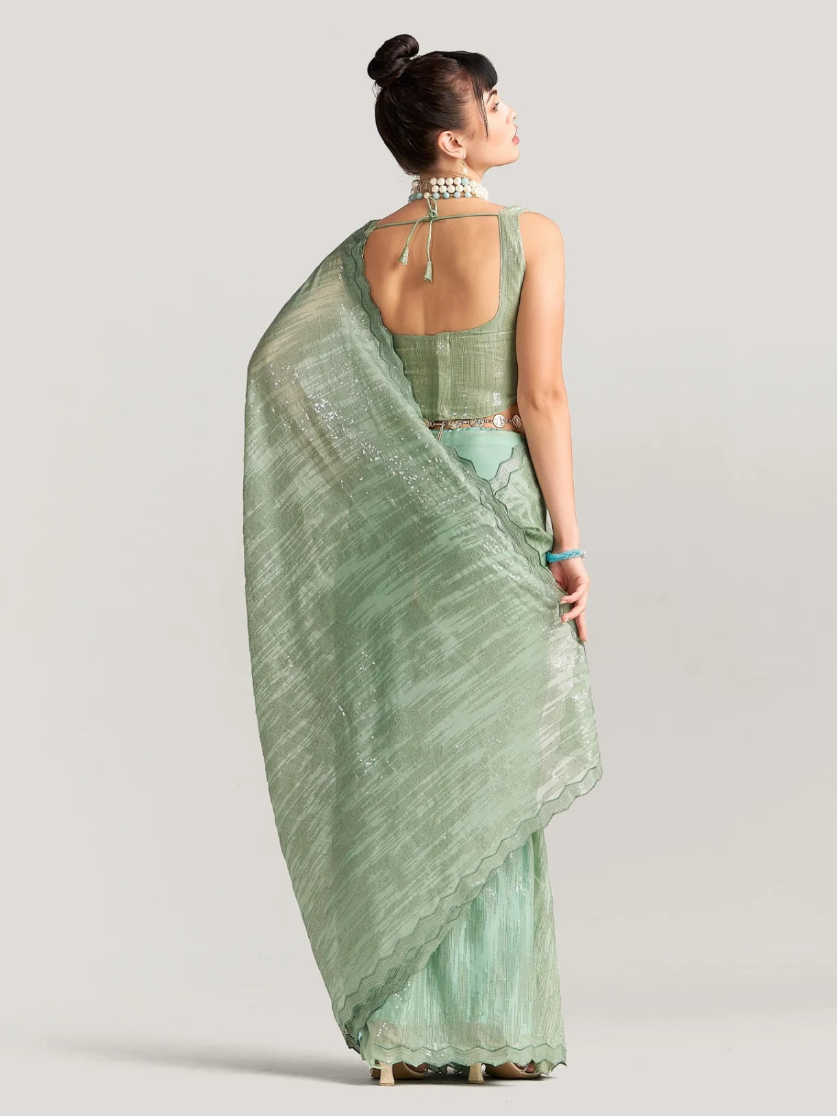 FEEZY MILKY FLEX EMBROIDERY SAREE WITH BLOUSE