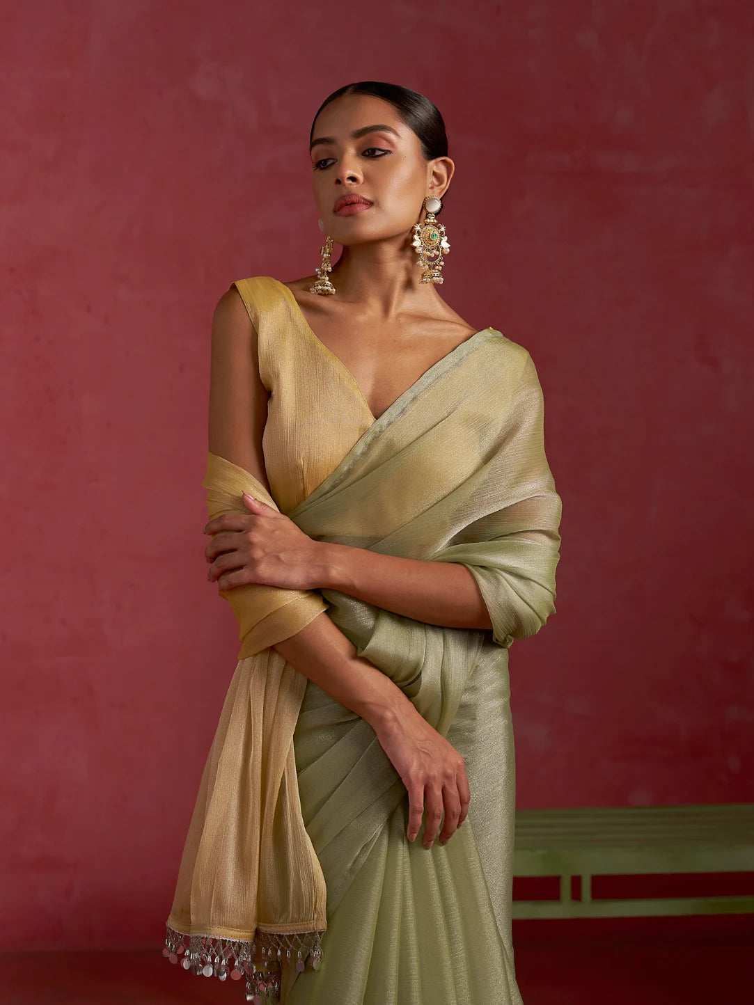 GUCCI CHIFFON HALF N HALF SAREE