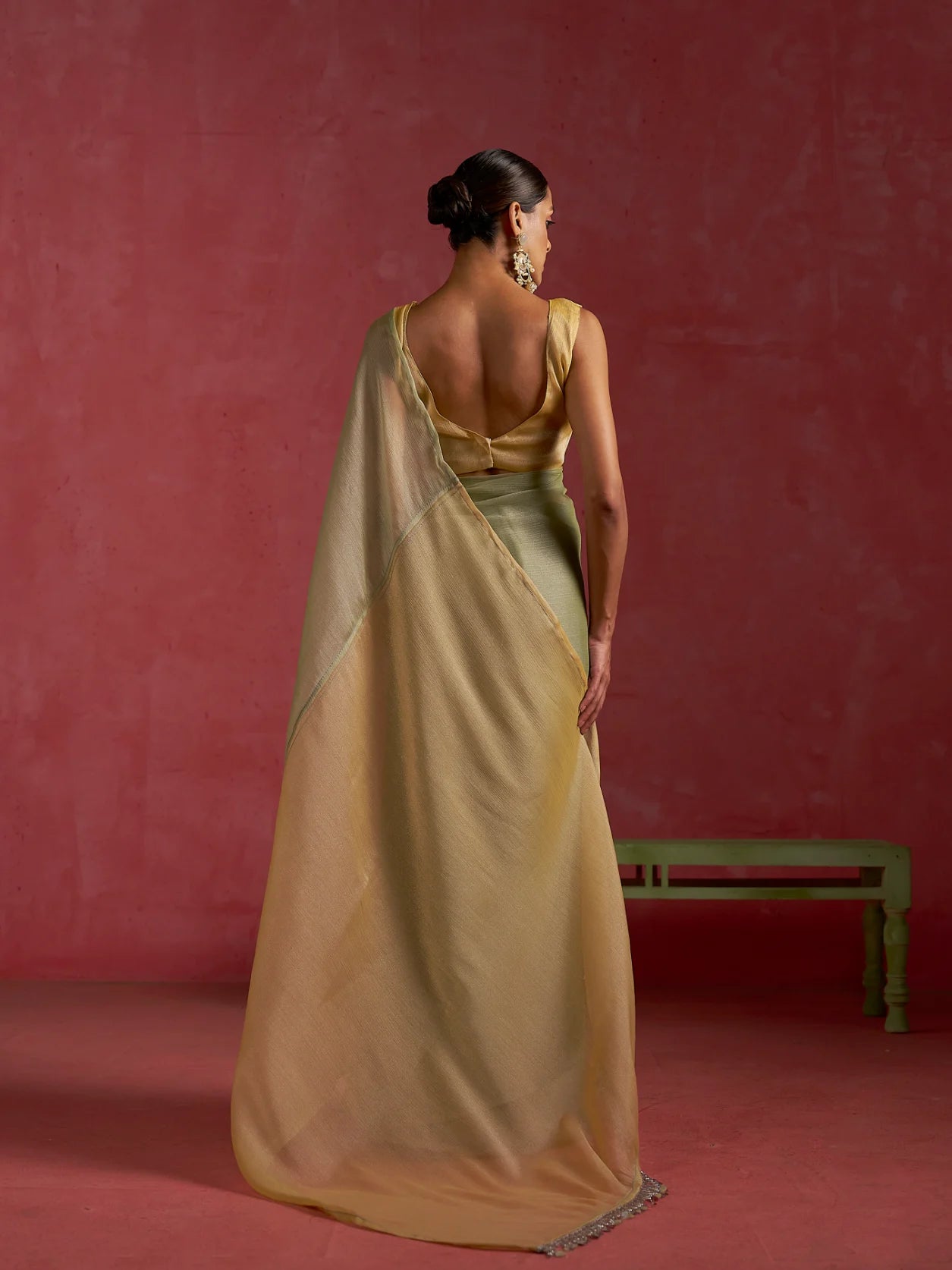GUCCI CHIFFON HALF N HALF SAREE