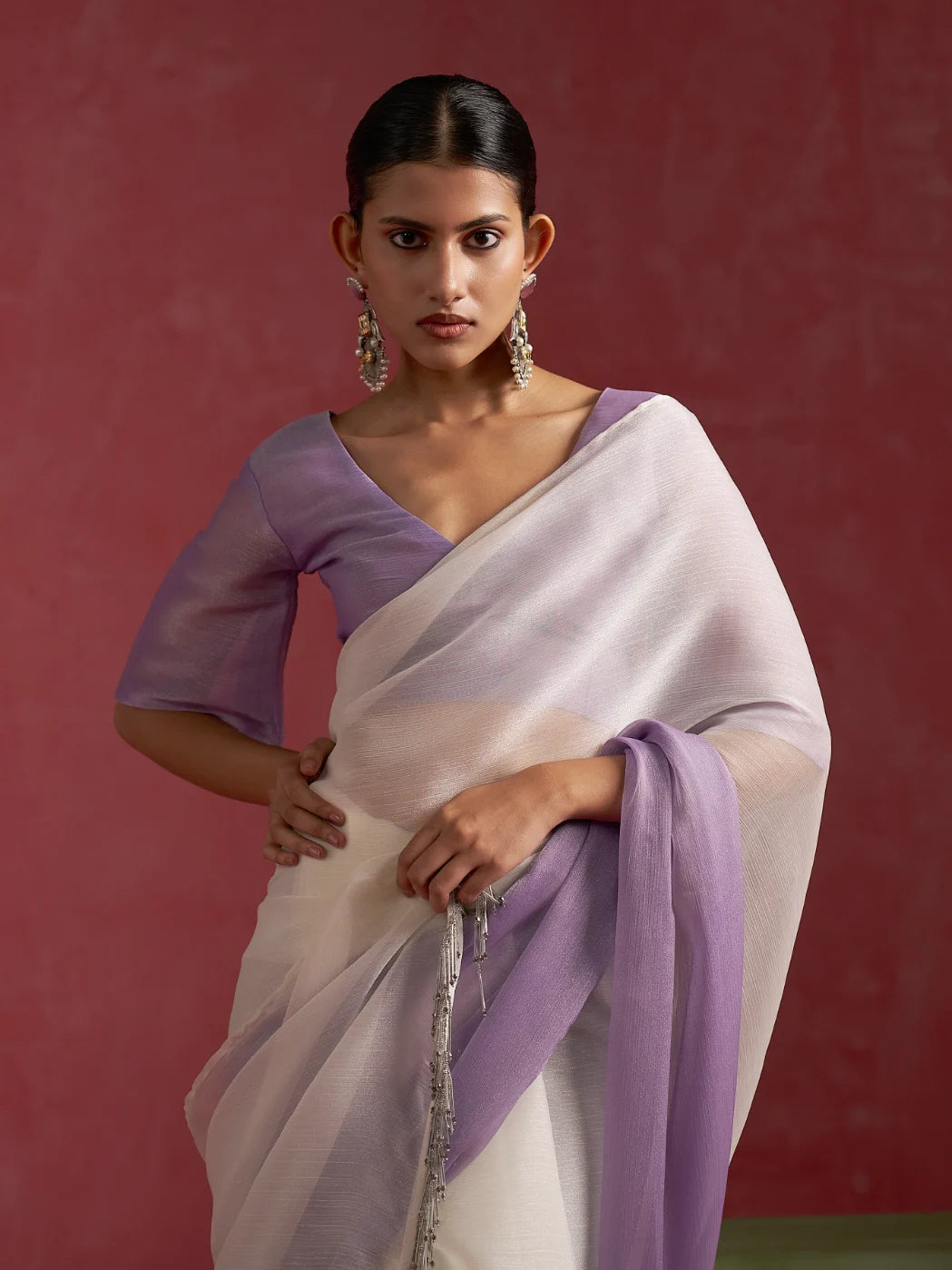 GUCCI CHIFFON HALF N HALF SAREE
