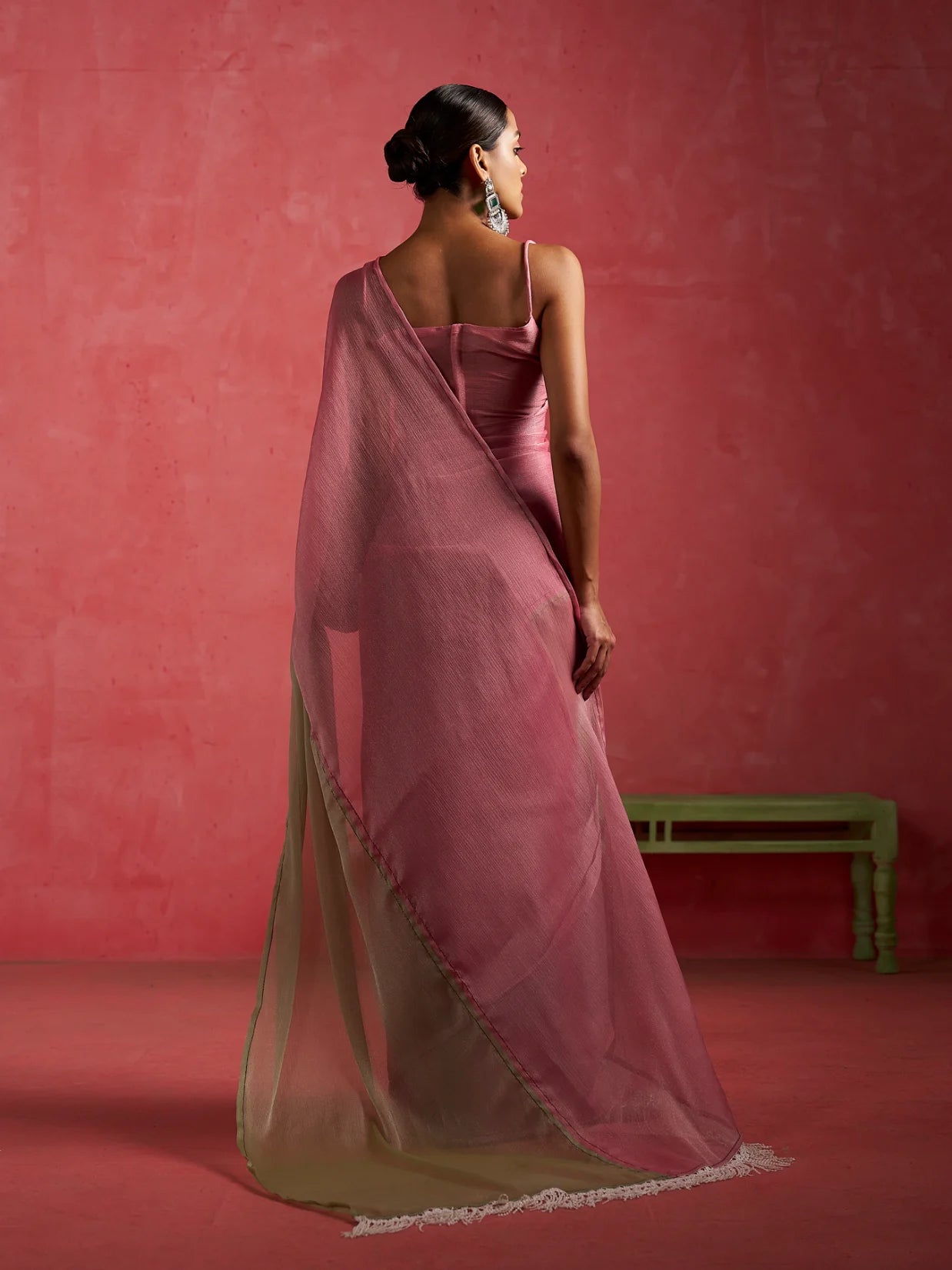 GUCCI CHIFFON HALF N HALF SAREE