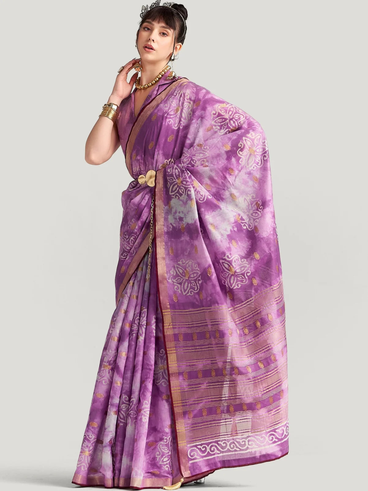 ORGANZA FEEZY DAISY SAREE WITH BLOUSE