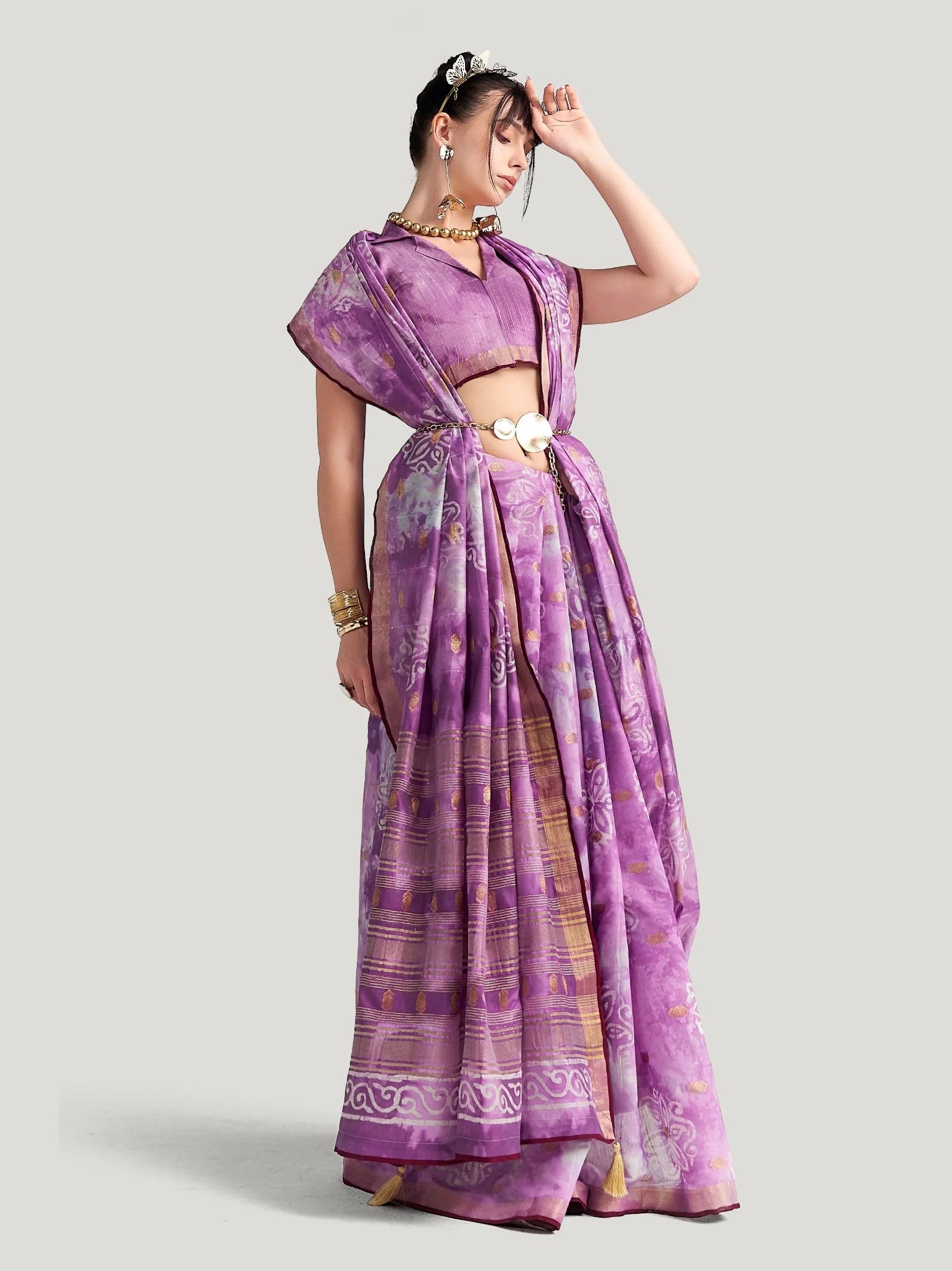 ORGANZA FEEZY DAISY SAREE WITH BLOUSE