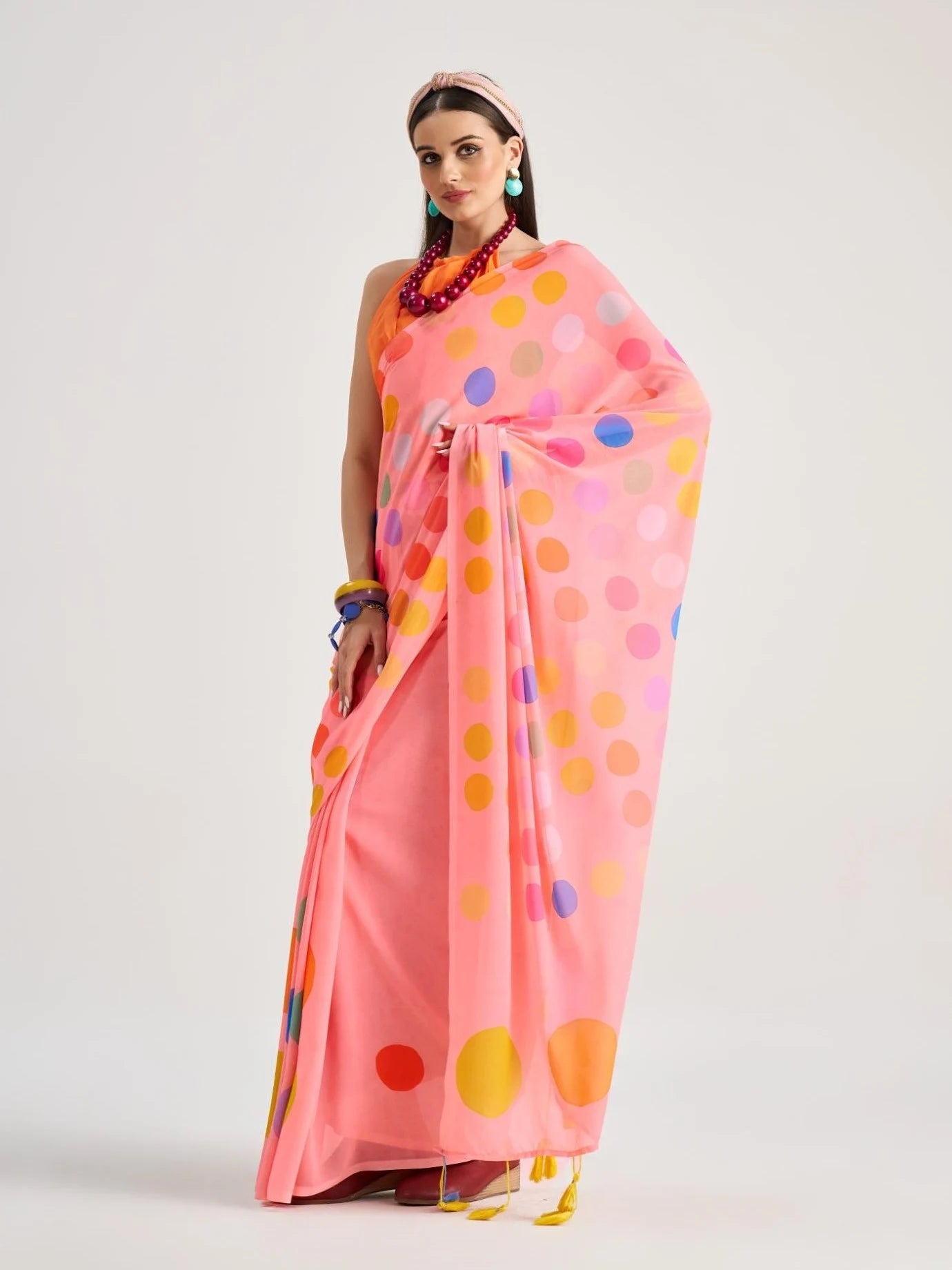 POLKA POPS DIGITAL PRINTED SAREE
