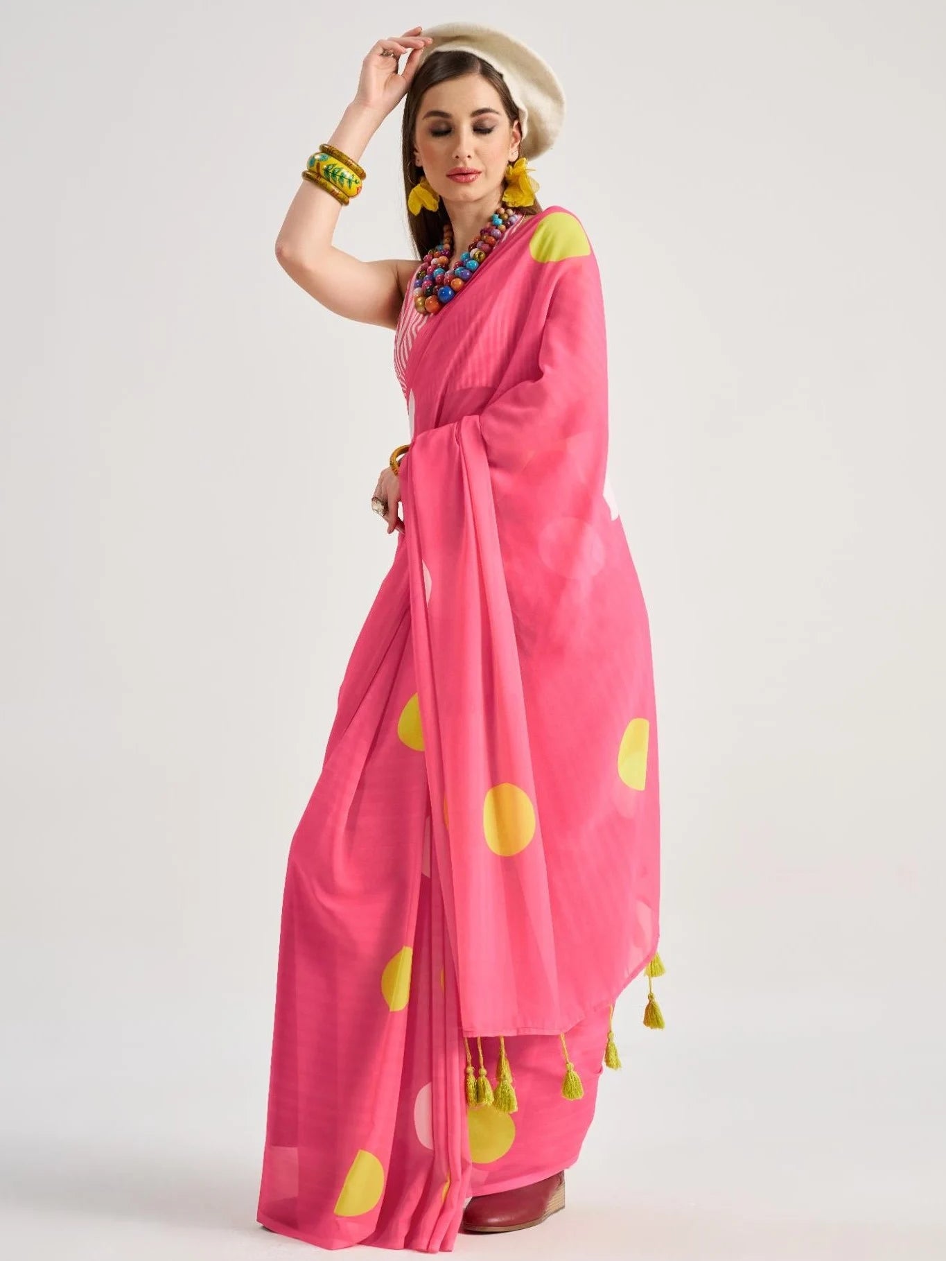 POLKA POPS DIGITAL PRINTED SAREE