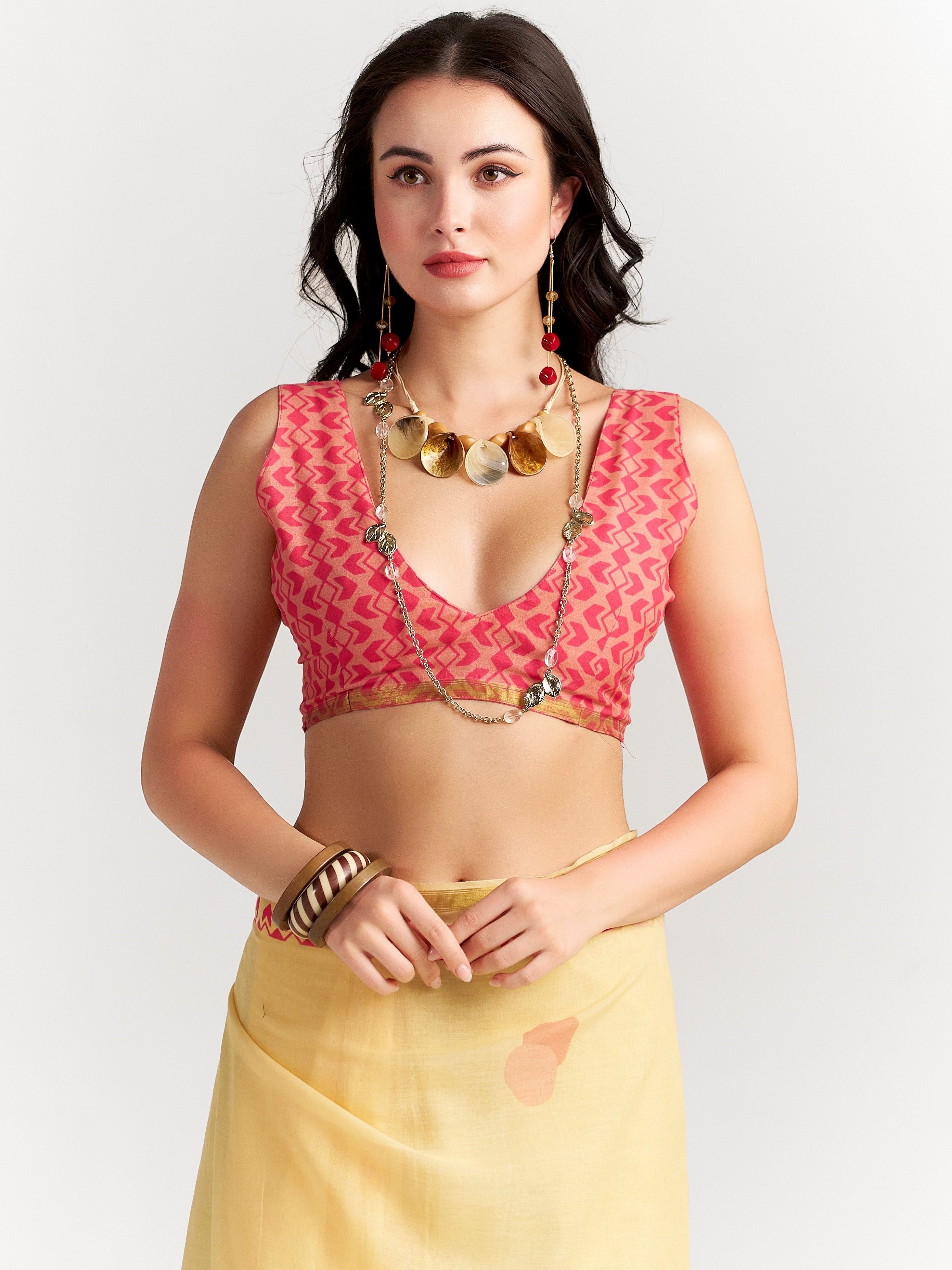 VISCOSE MUL LIVA DIGITAL PRINTED SAREE WITH BLOUSE