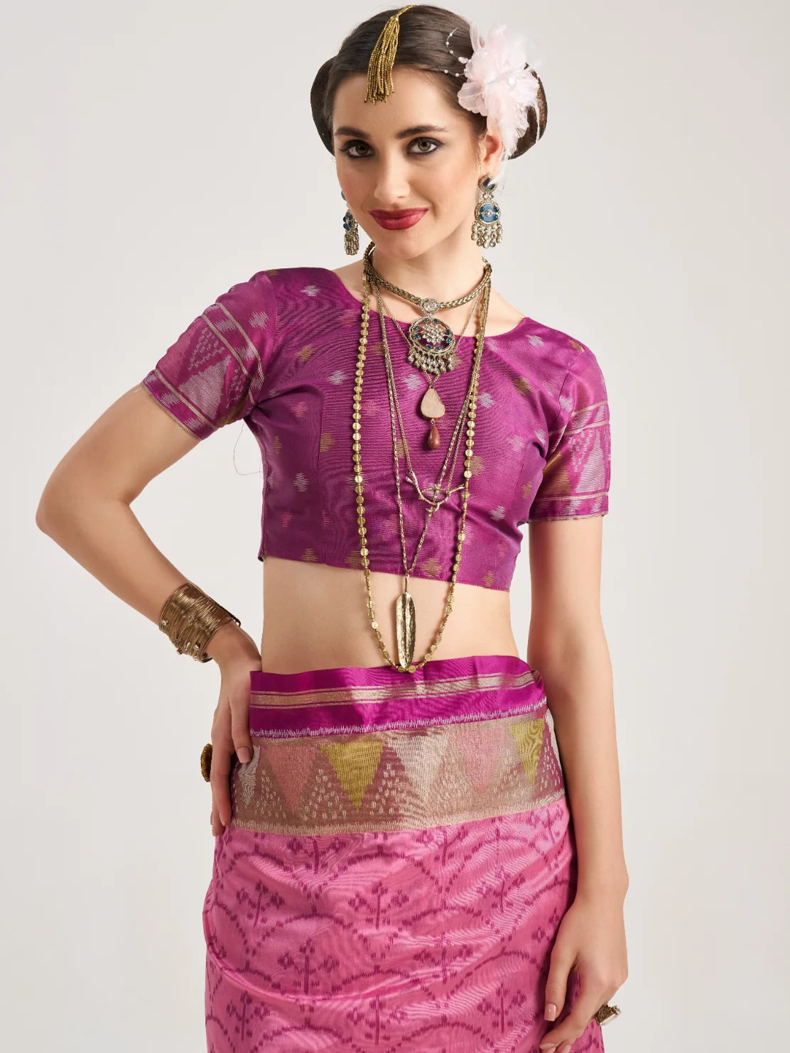 TRIANGLE SILK SAREE WITH BLOUSE