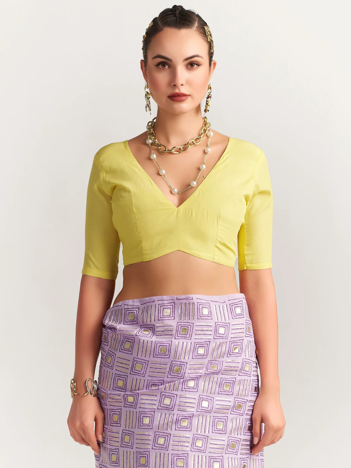 PERI PERI CHECKS SAREE WITH BLOUSE