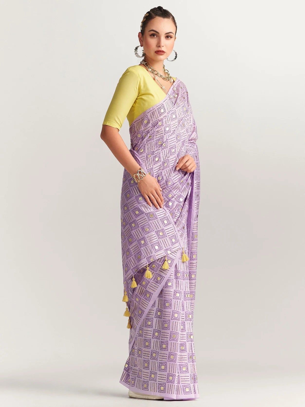 PERI PERI CHECKS SAREE WITH BLOUSE
