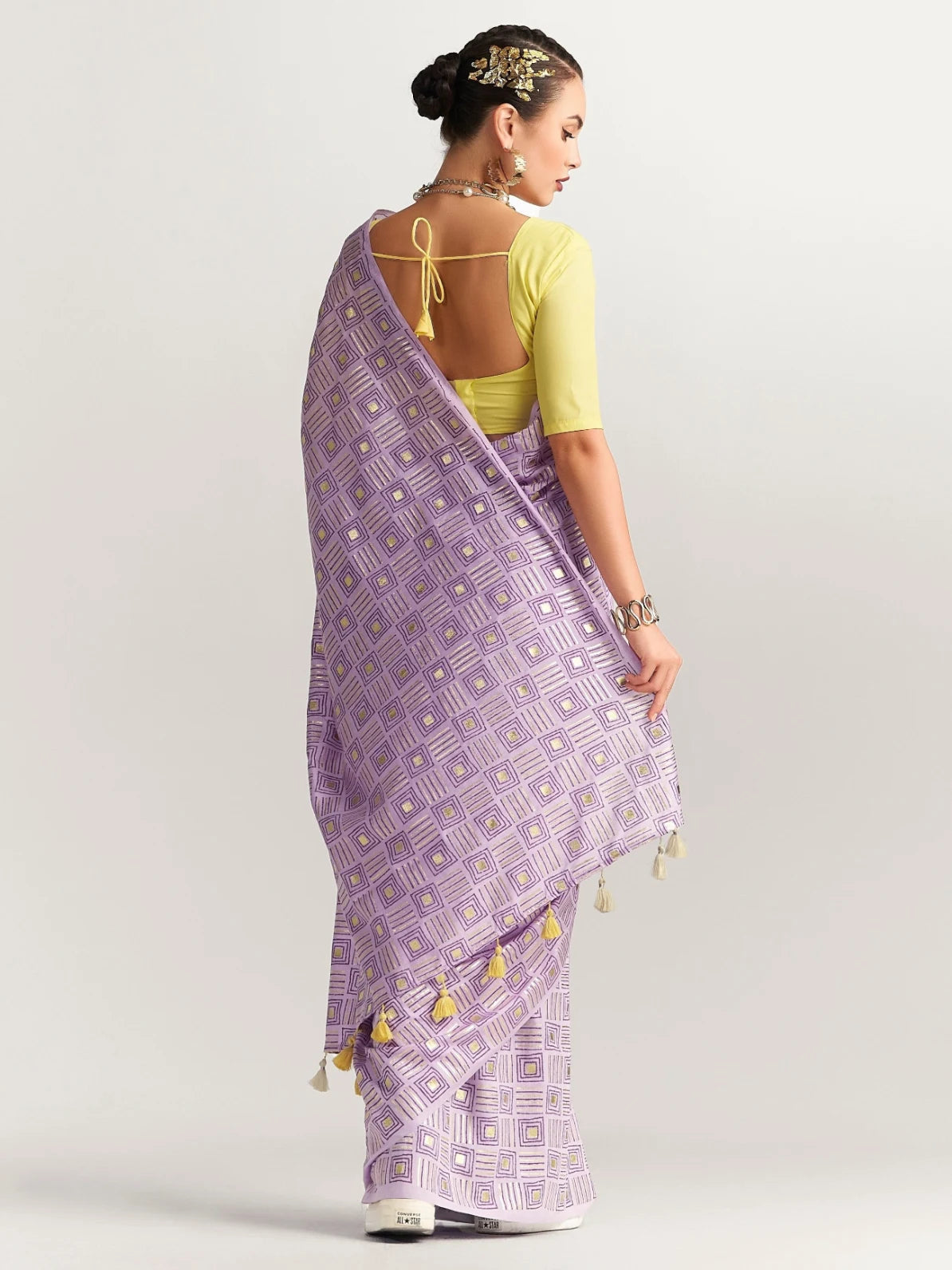 PERI PERI CHECKS SAREE WITH BLOUSE