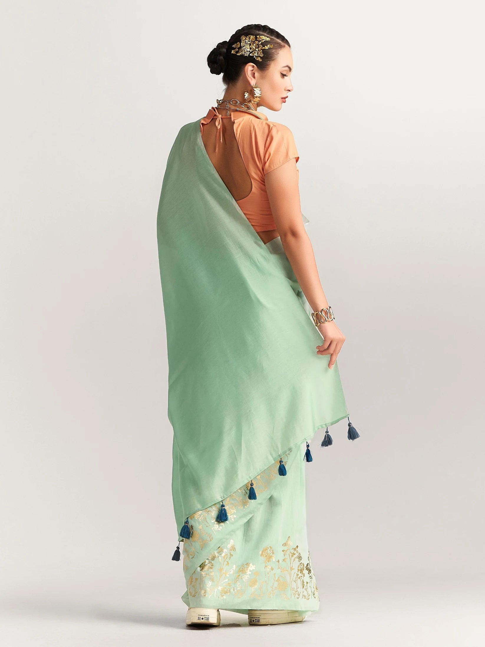 PERI PERI BUTTERFLY FOIL SAREE WITH BLOUSE