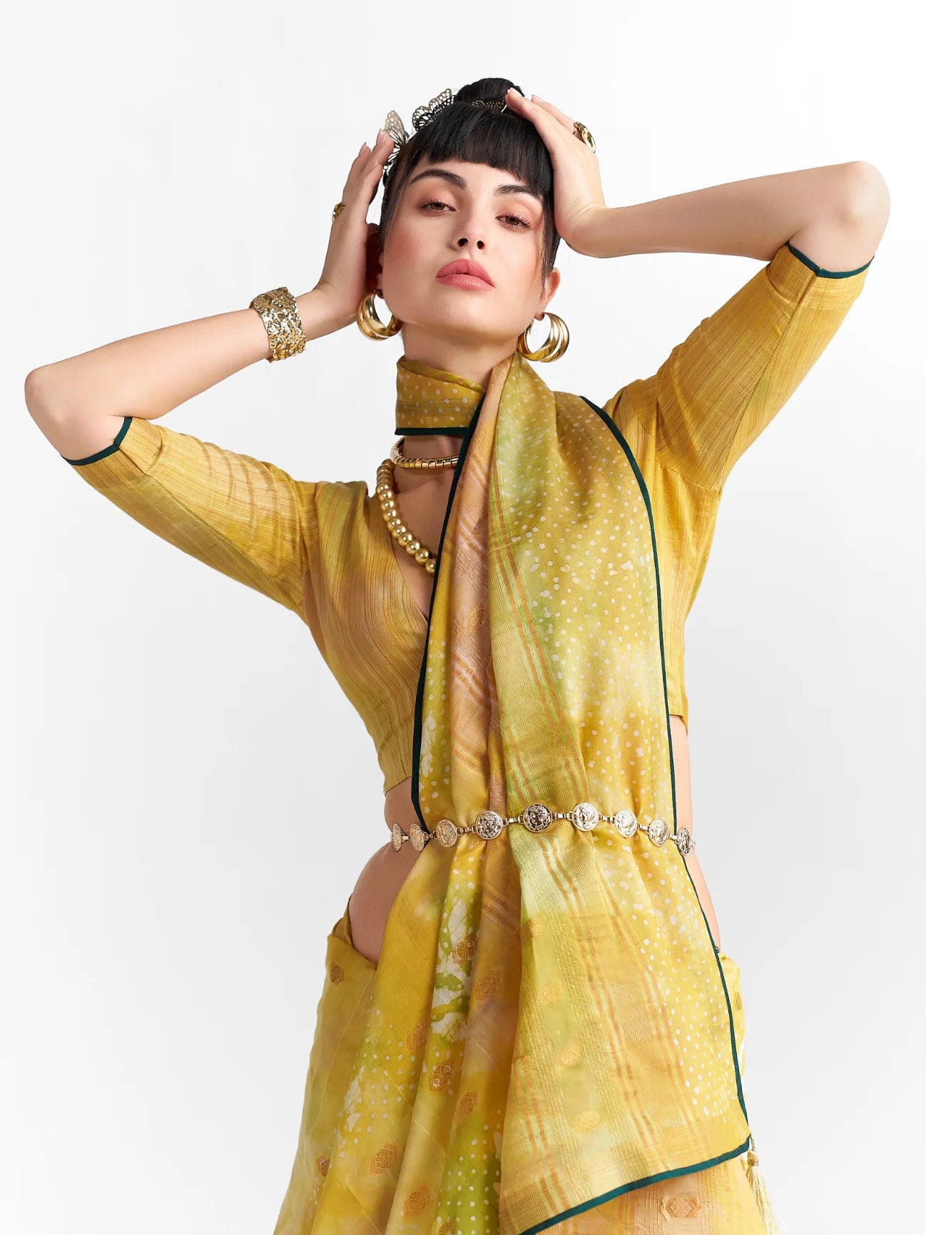 ORGANZA FEEZY DAISY SAREE WITH BLOUSE