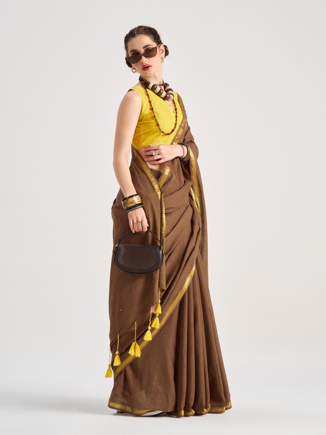 ISHITA DEBBATH IN VISCOSE MUL CAPRICORN VEDIC ZODIAC HAND EMBROIDERED SAREE