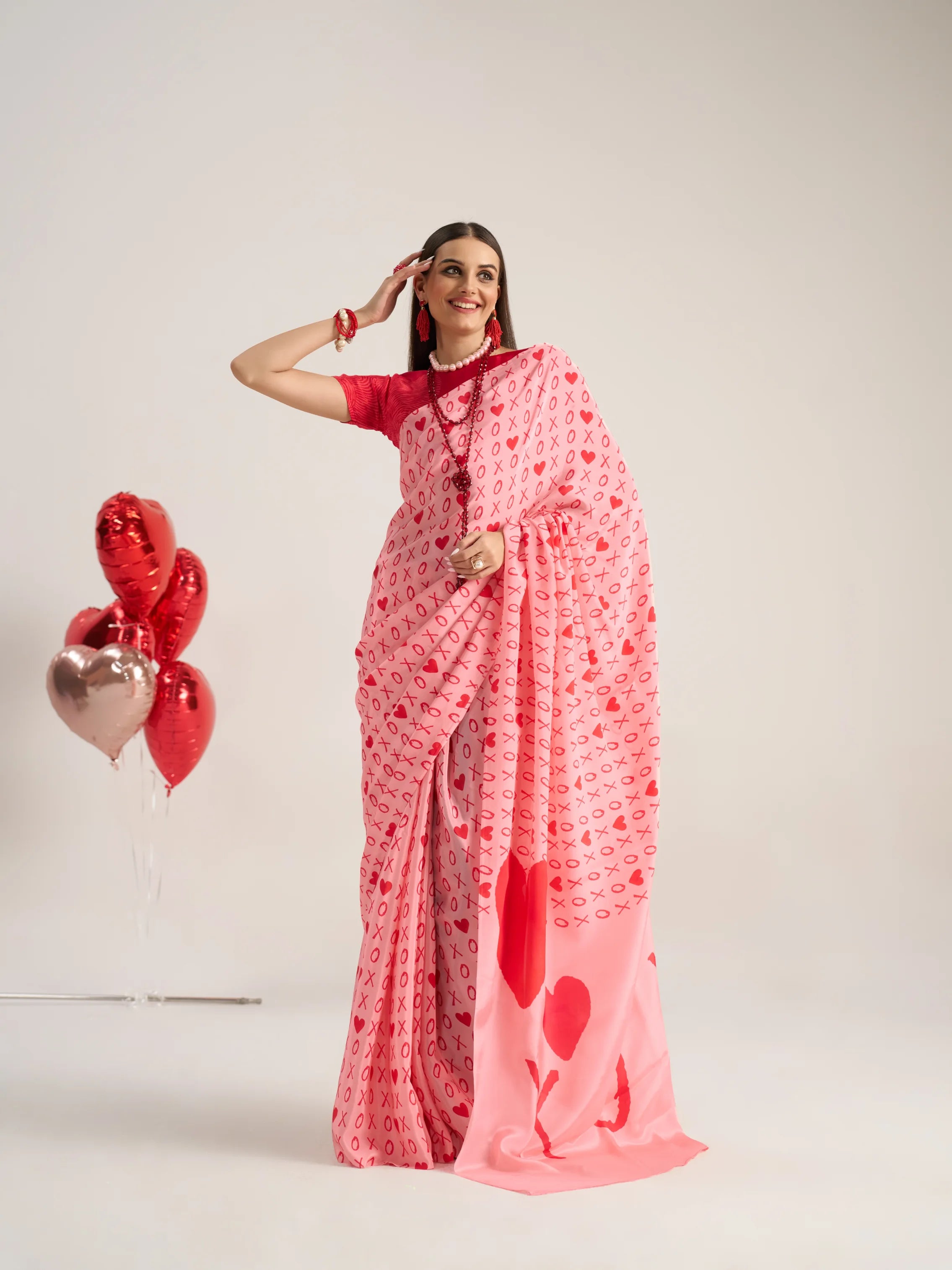 CHARU TYAGI IN NATURAL CRAPE DIGITAL PRINTED PEACH SAREE