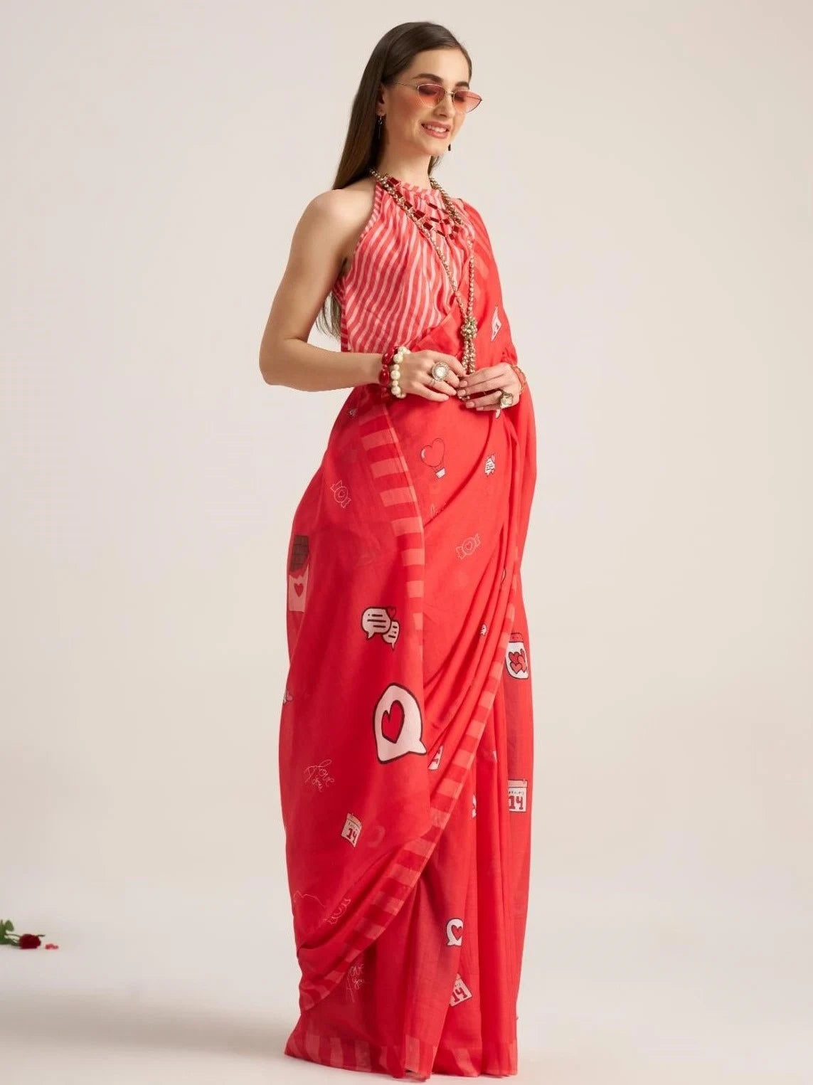 VISCOSE MUL LIVA DIGITAL PRINTED SAREE