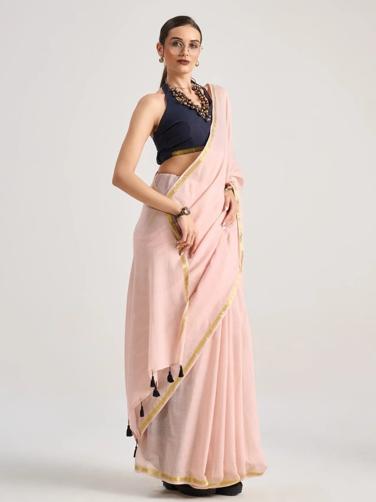 VISCOSE MUL LIVA SOLID SAREE