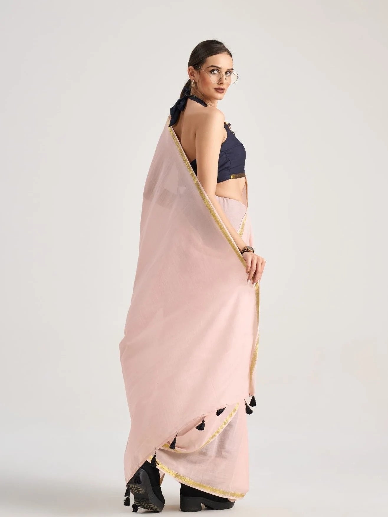 VISCOSE MUL LIVA SOLID SAREE