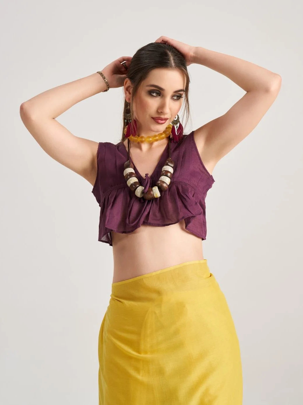VISCOSE MUL LIVA SOLID SAREE