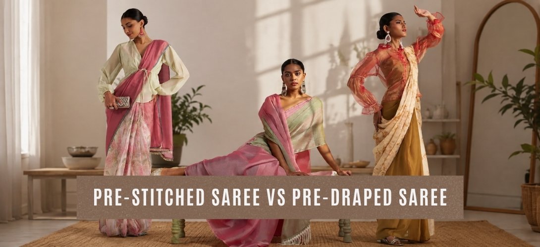 Pre Stitched Saree vs Pre Draped Saree