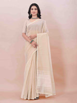 BEIGE ORGANZA SAREE