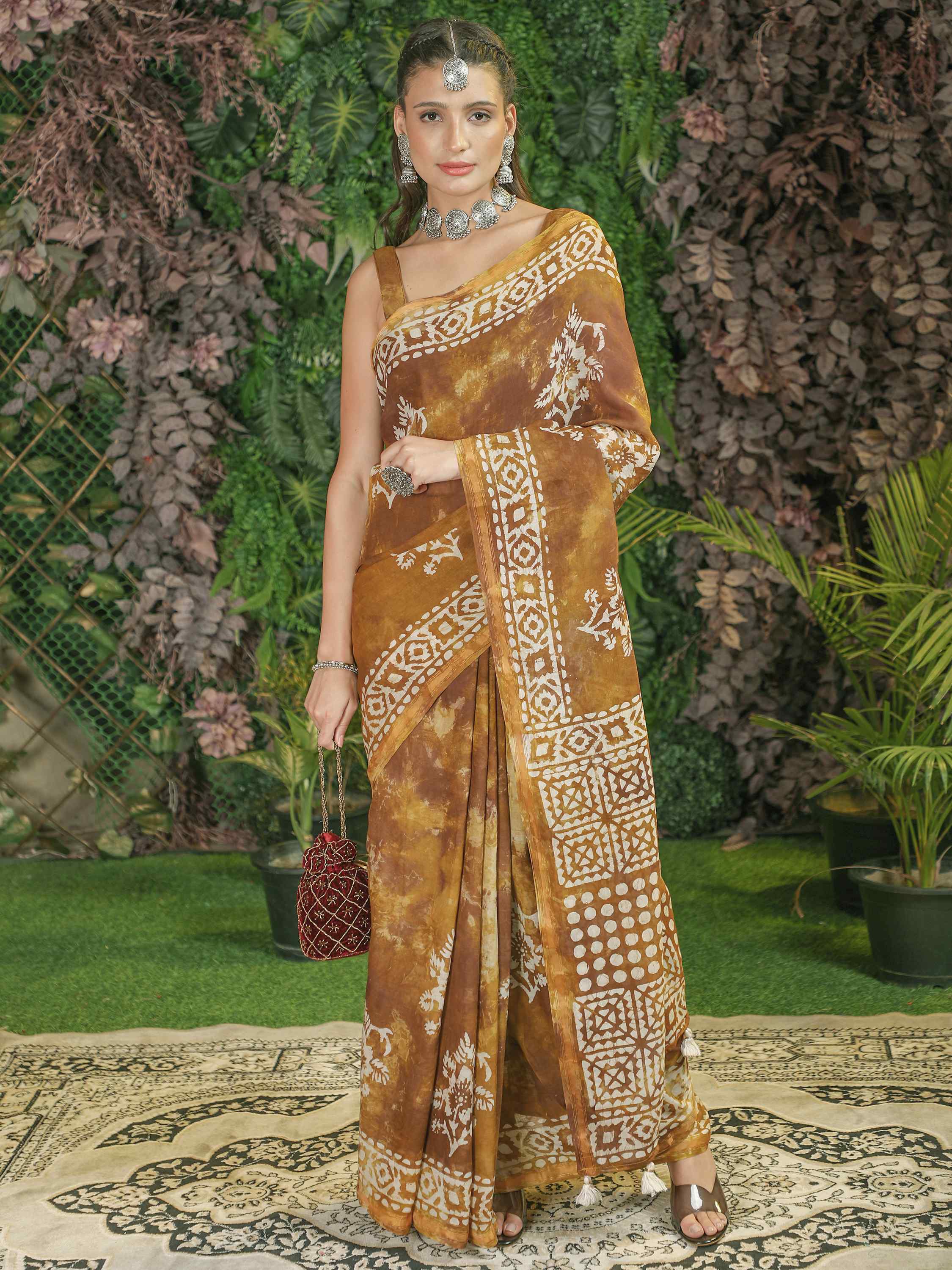 DUNGRANI DUSTY COFFEE COTTON X BATIK LIVA SAREE