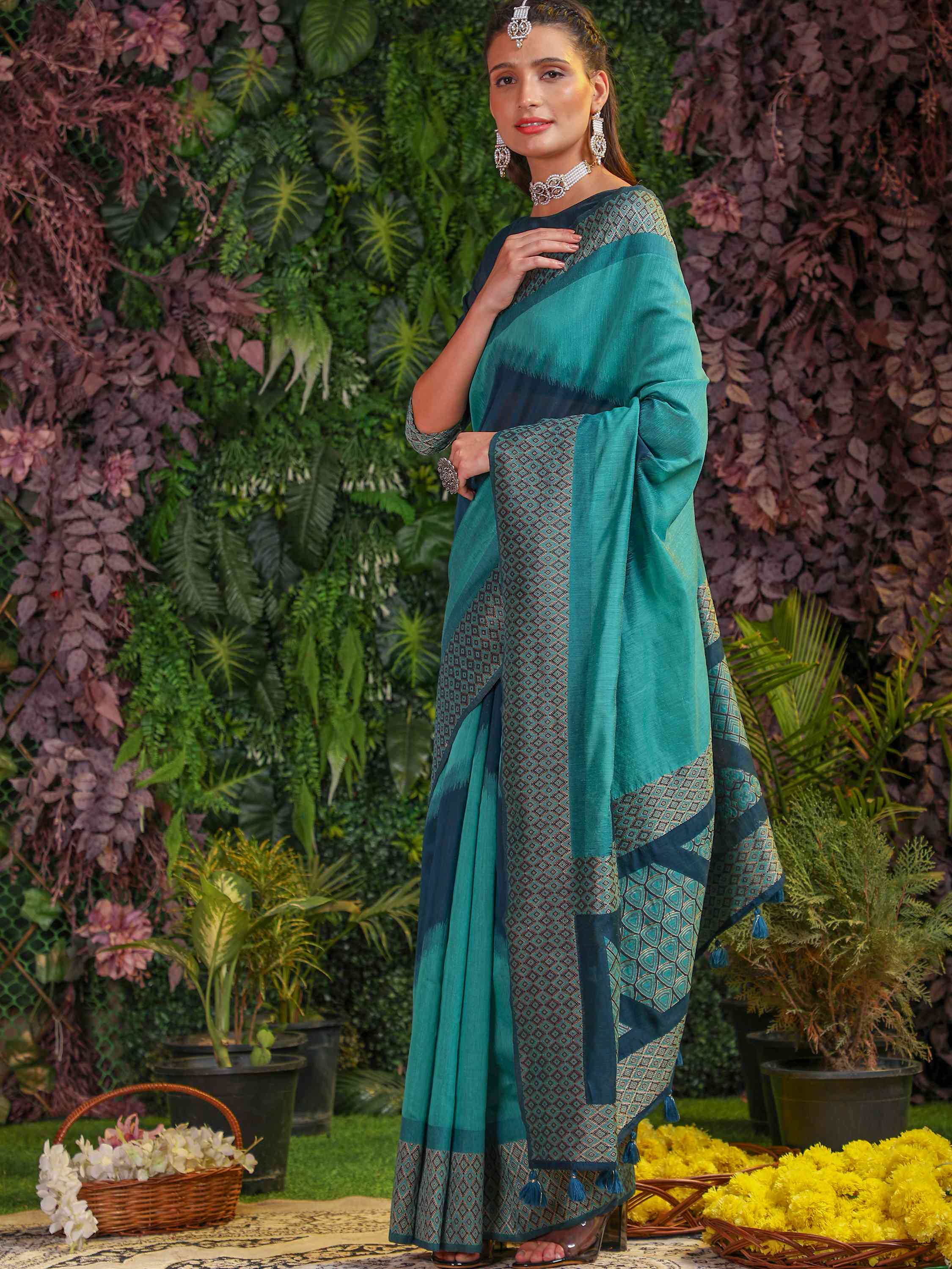 DUNGRANI BLUE VICTORY SILK SAREES