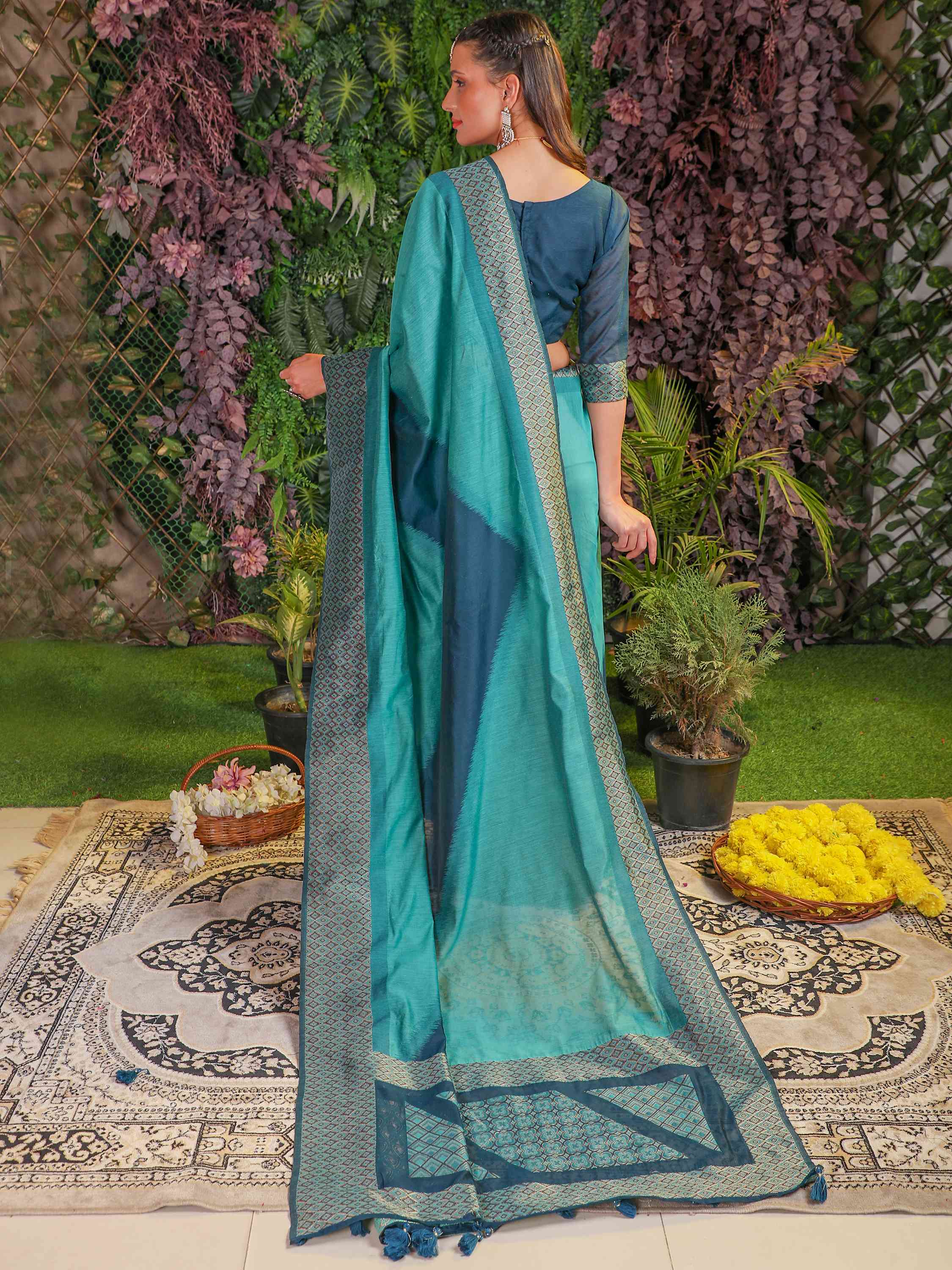 DUNGRANI BLUE VICTORY SILK SAREES