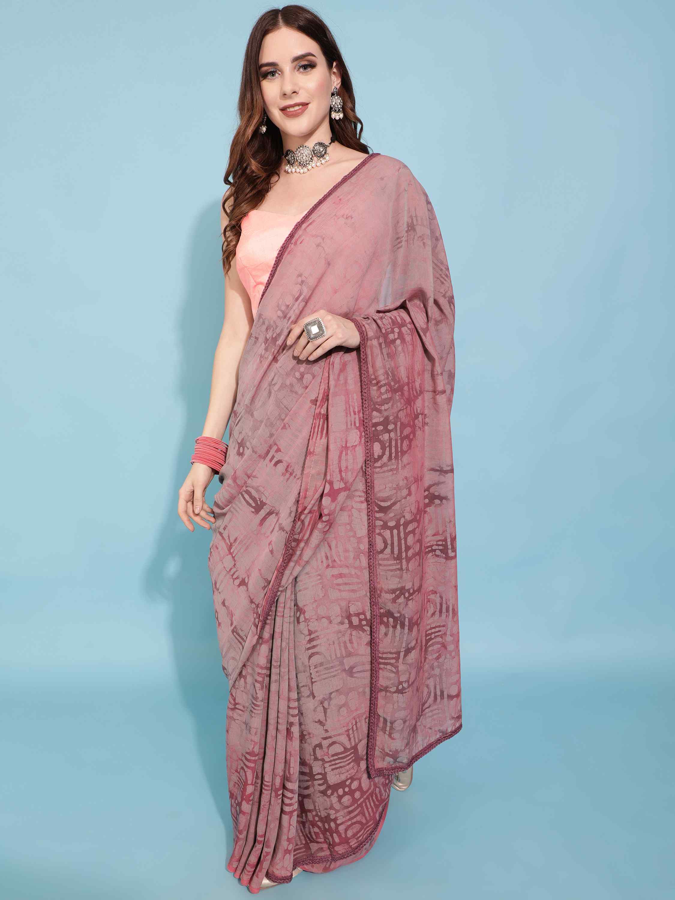 PURPLE CIARA MODAL BATIK LIVA SAREE