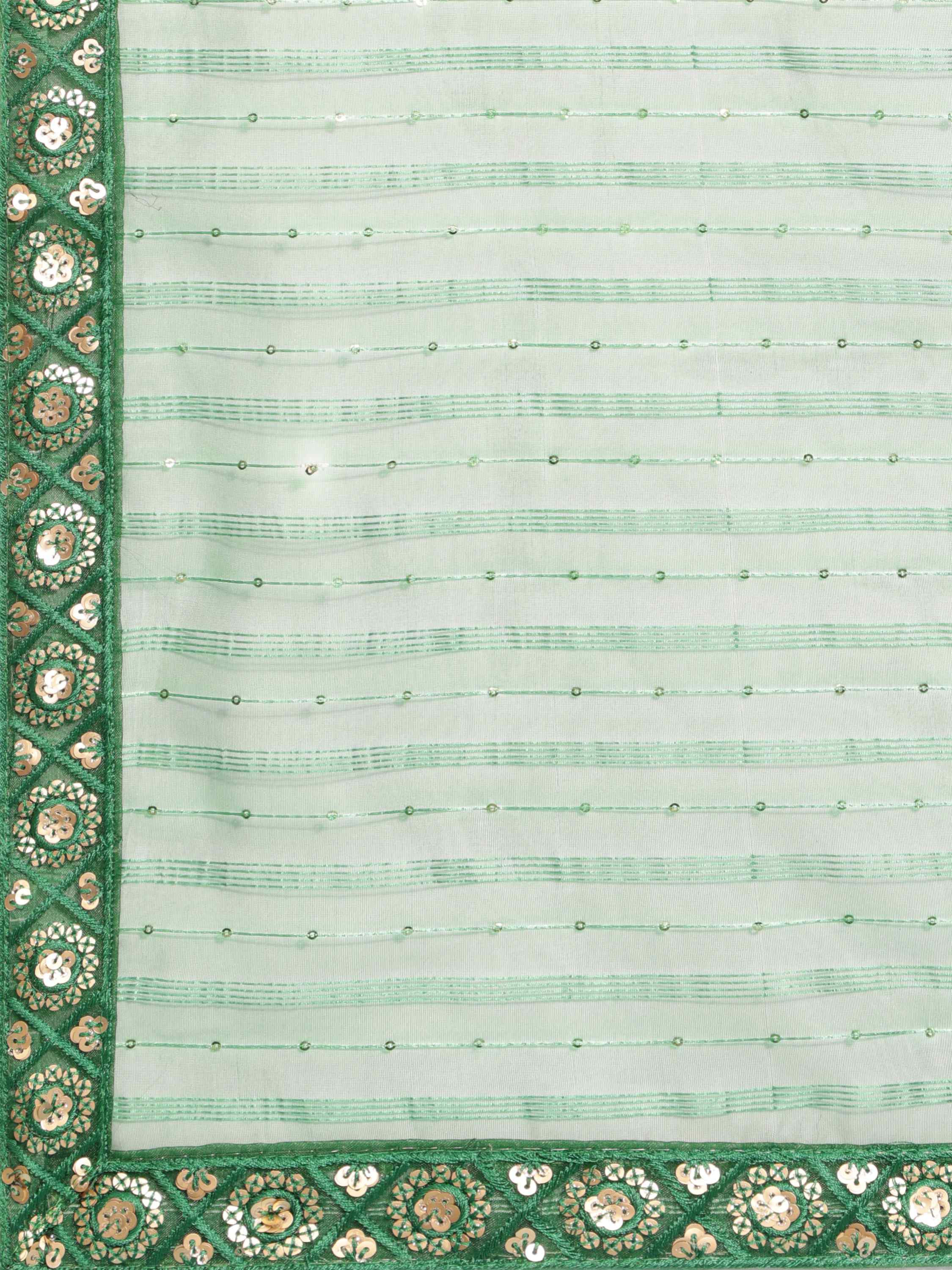 GREEN POLO ORGANZA SOLID SAREE