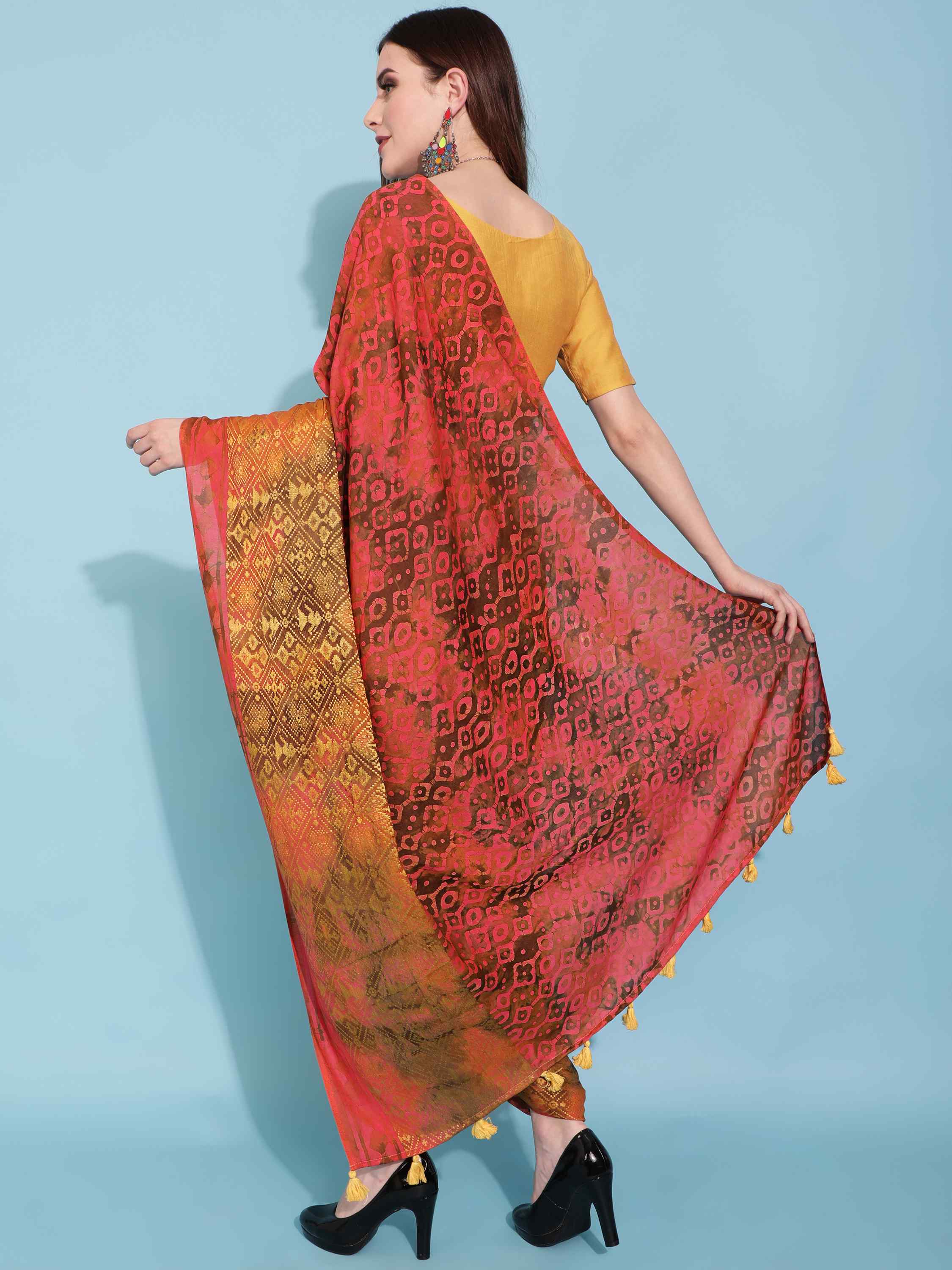 RED VIVACIOUS PATOLA BATIK LIVA SAREE