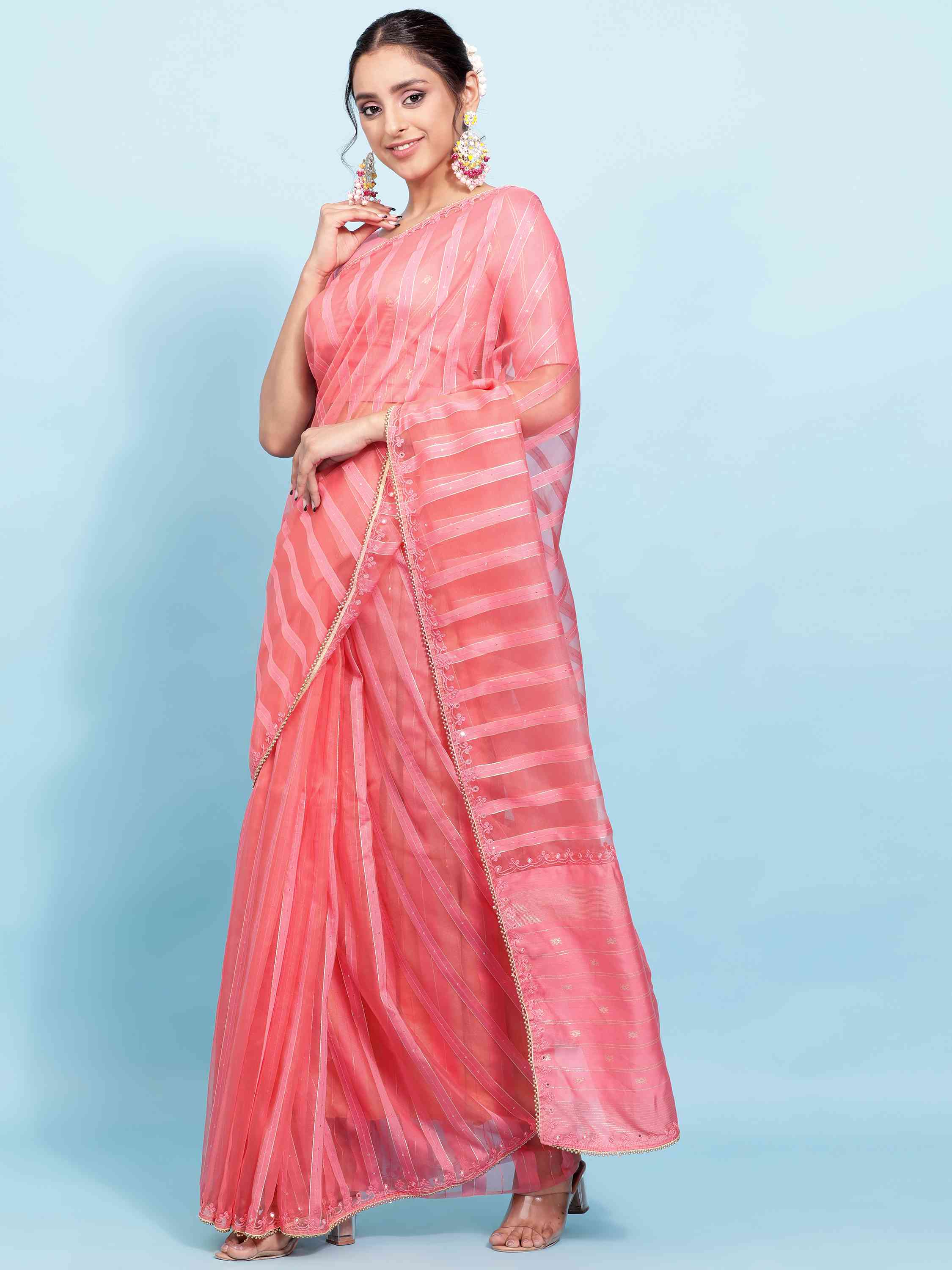 PINK FEEZY FIGARO LIVA SILK SAREE