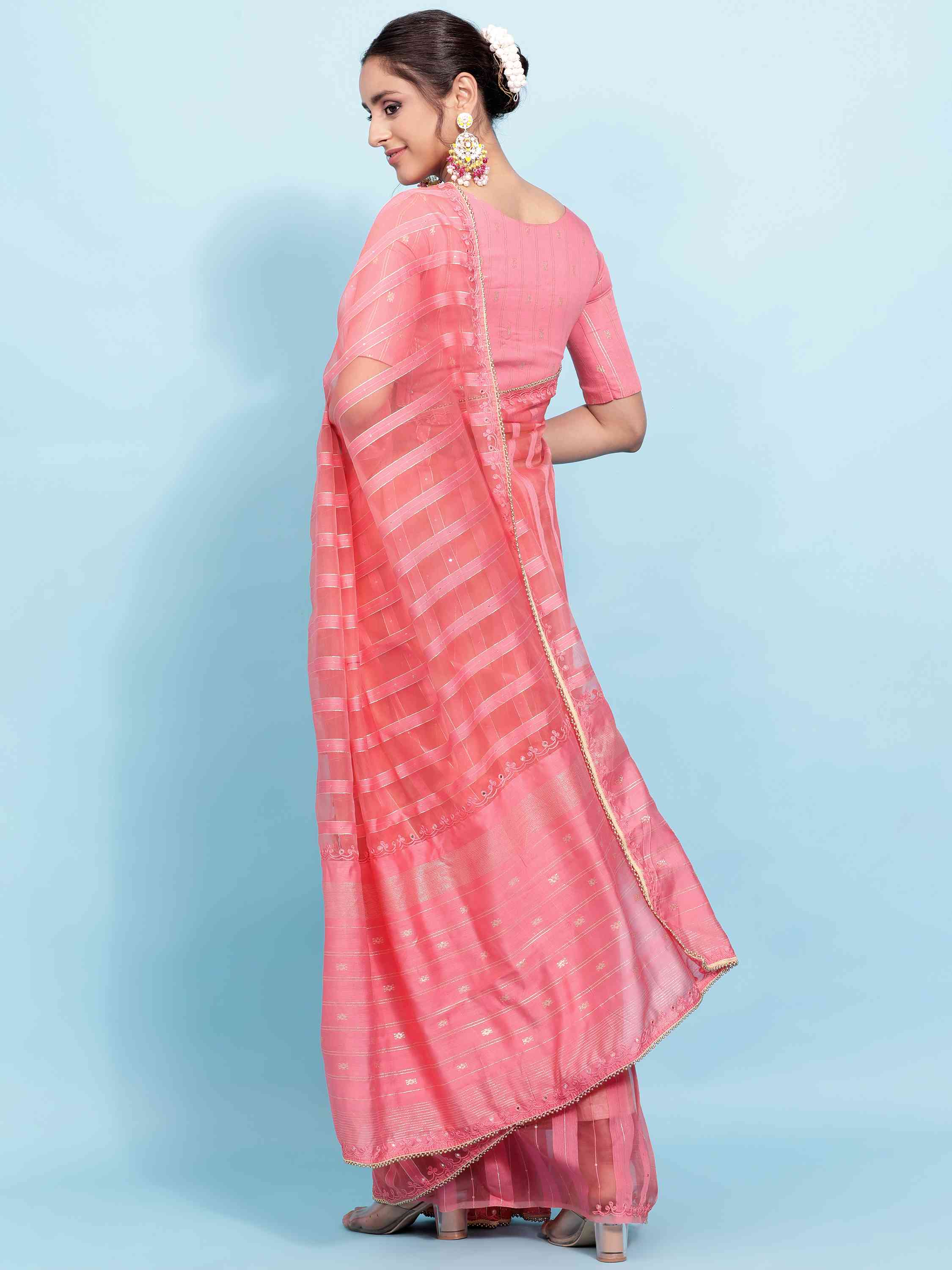 PINK FEEZY FIGARO LIVA SILK SAREE