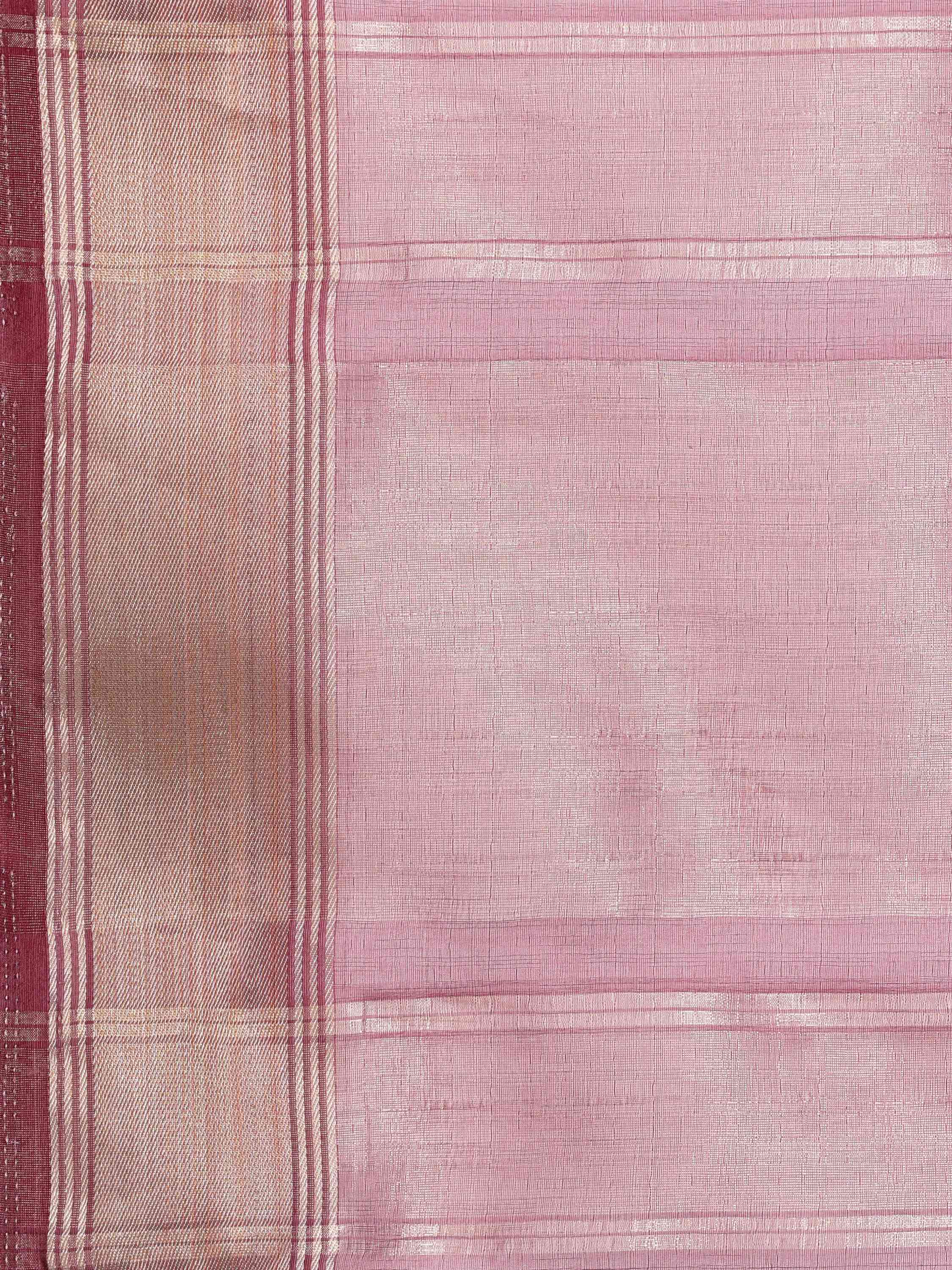 DUNGRANI WINE ORGANZA TISSUE SILK SAREE