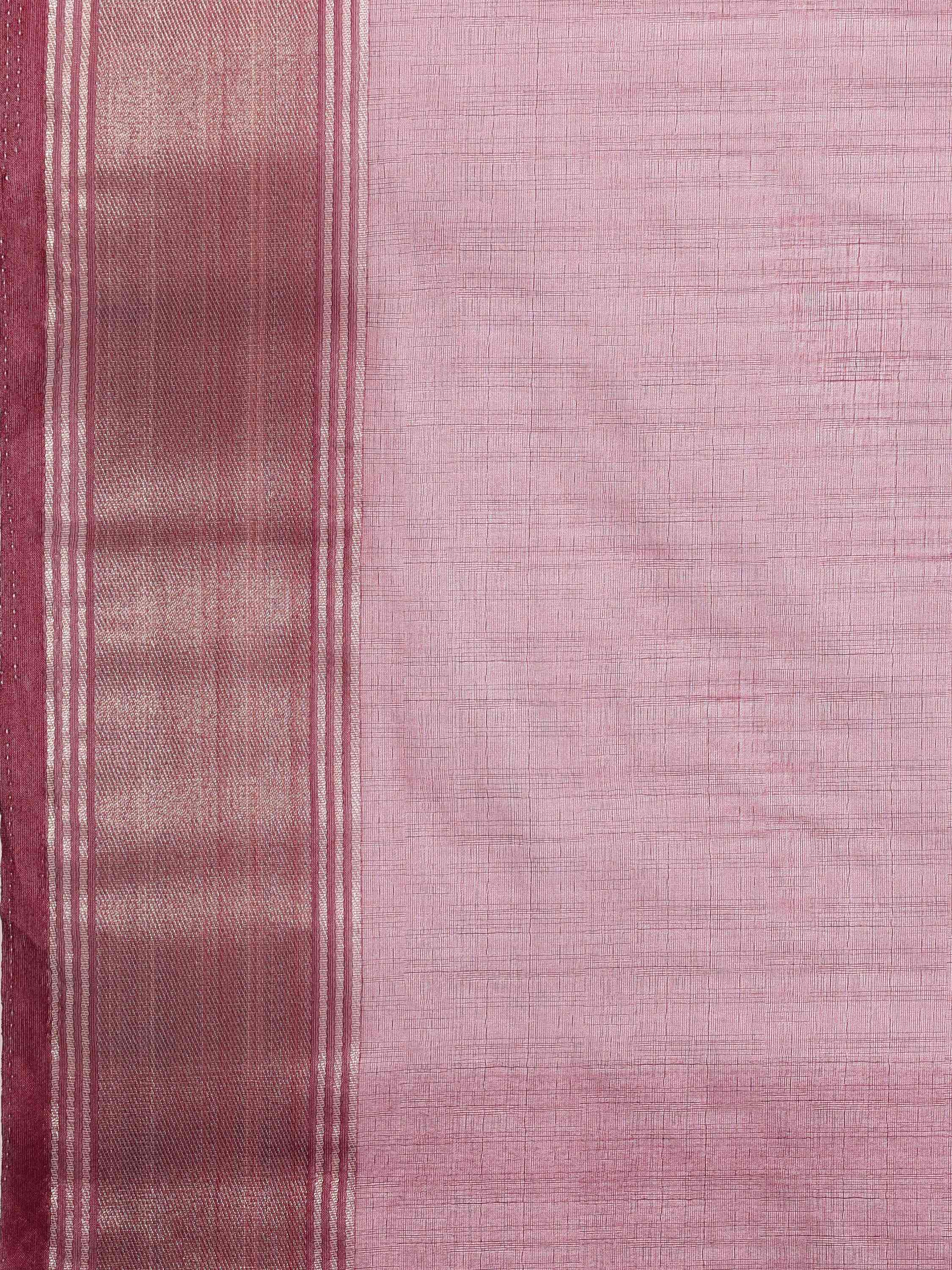 DUNGRANI WINE ORGANZA TISSUE SILK SAREE