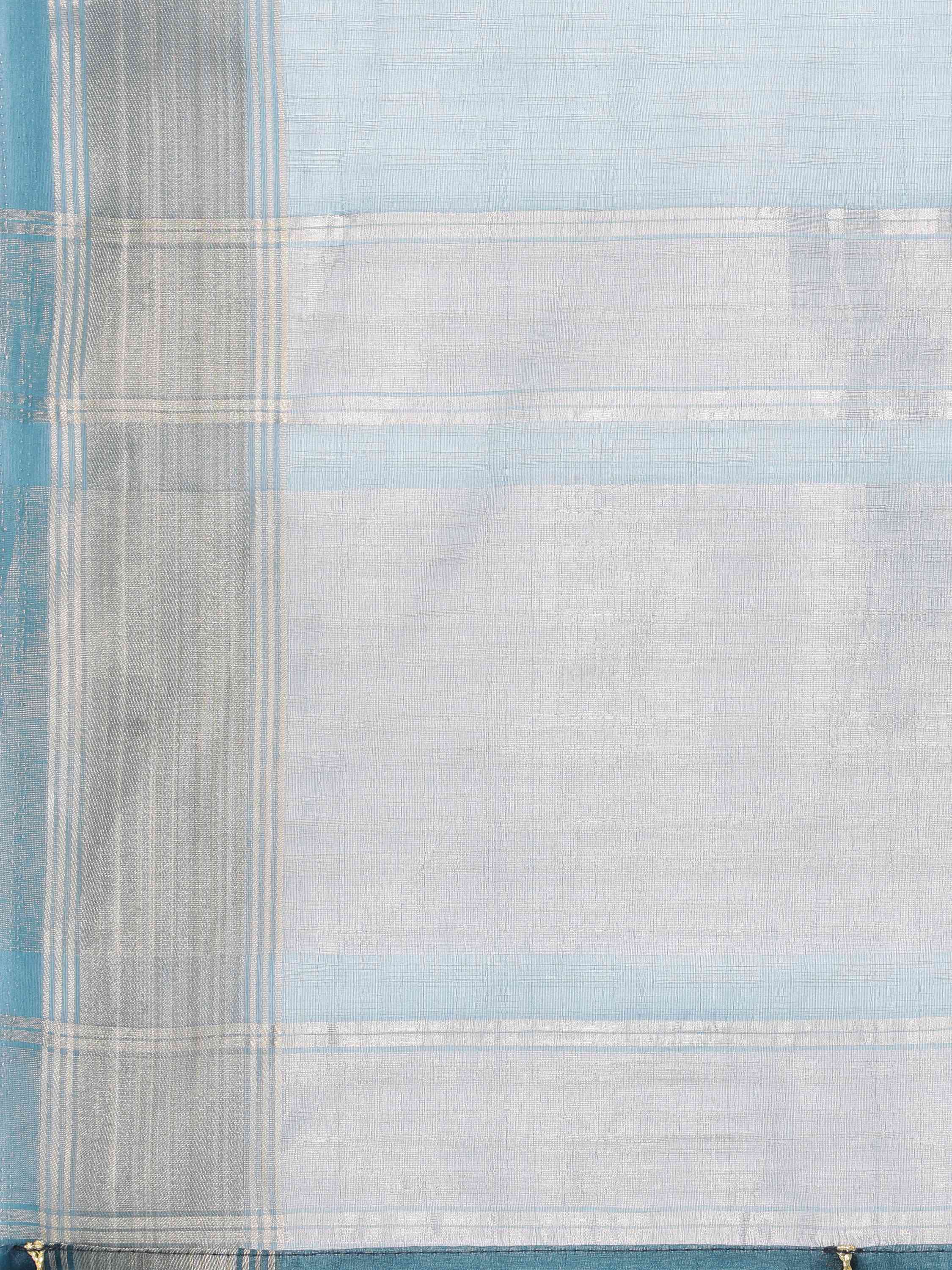  DUNGRANI BLUE ORGANZA TISSUE SILK SAREE