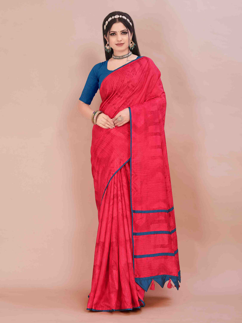 GAJARI ABSTRACT PRINTED SAREE