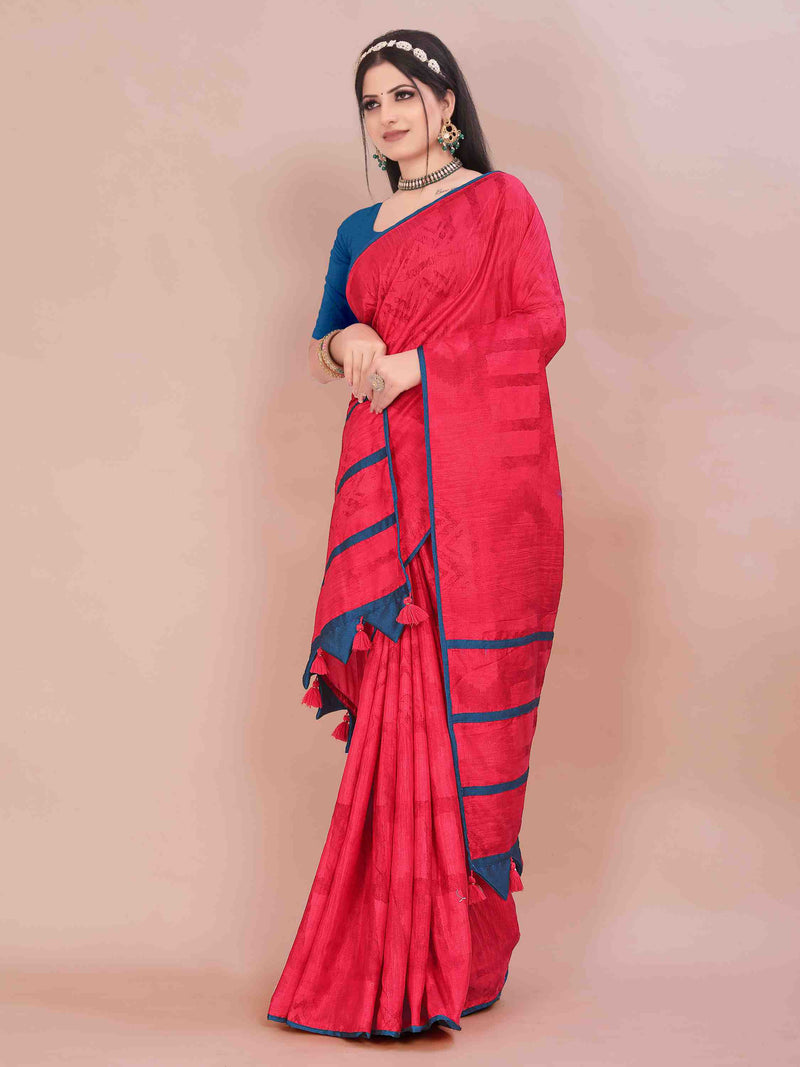 GAJARI ABSTRACT PRINTED SAREE