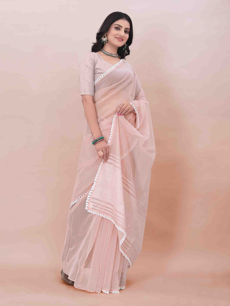 PEACH ORGANZA SAREE