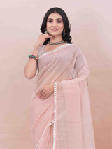 PEACH ORGANZA SAREE