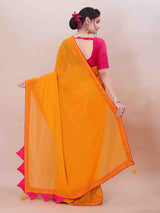 YELLOW SELF WEAVED ART SILK SAREE