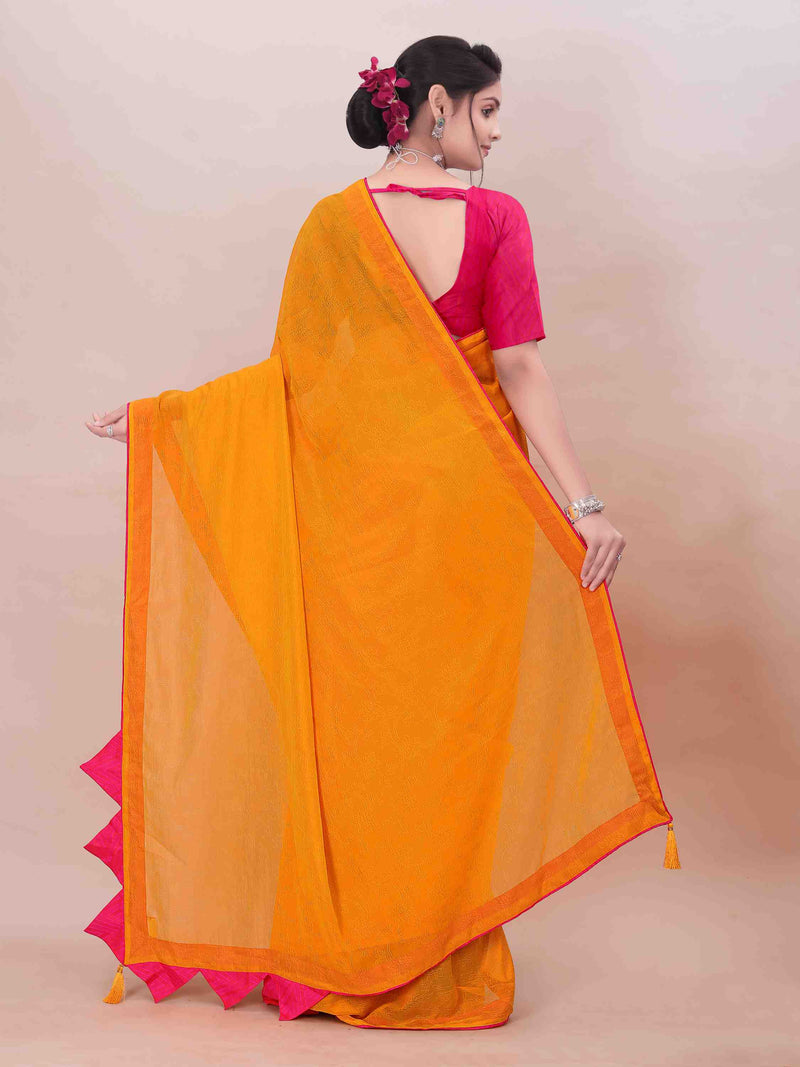 YELLOW SELF WEAVED ART SILK SAREE