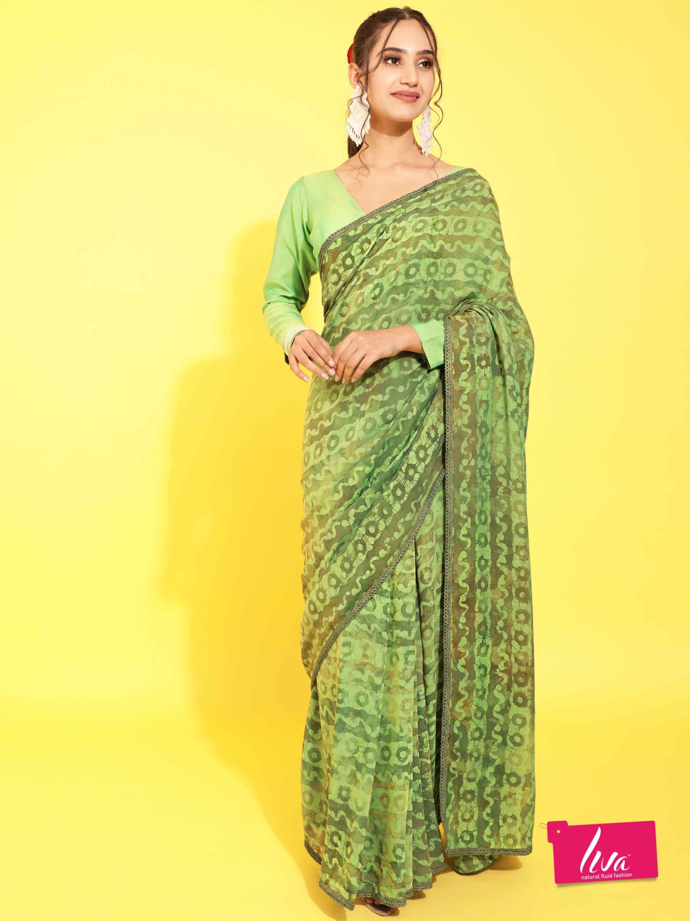 GREEN CIARA MODAL BATIK LIVA SAREE